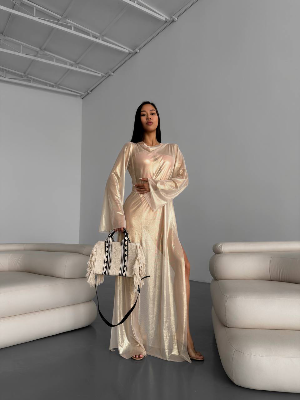 Volcano Maxi Beach Dress in Gold