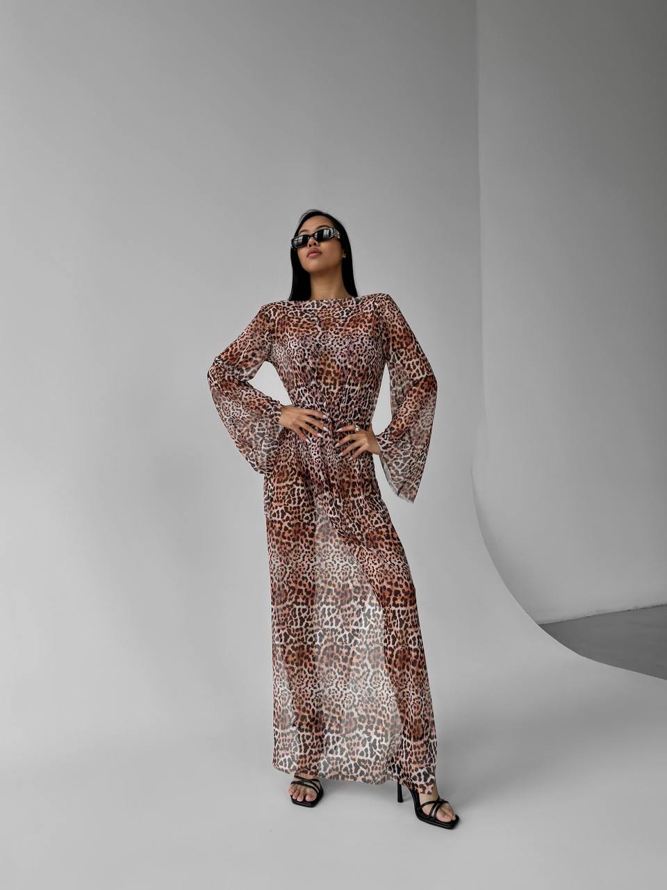 Volcano Maxi Beach Dress in Leopard print