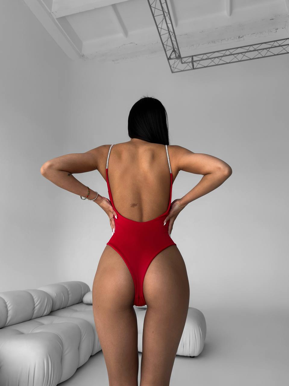 Miami Shiny Straps One Piece in Red