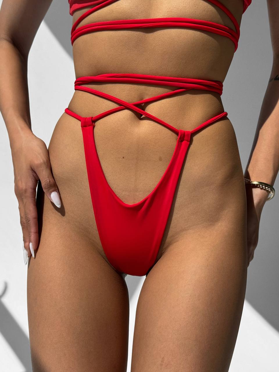Margarita Strappy Bikini Set in Red
