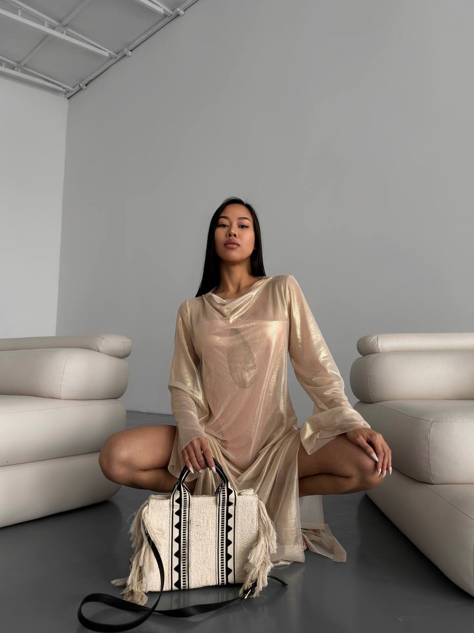 Volcano Maxi Beach Dress in Gold