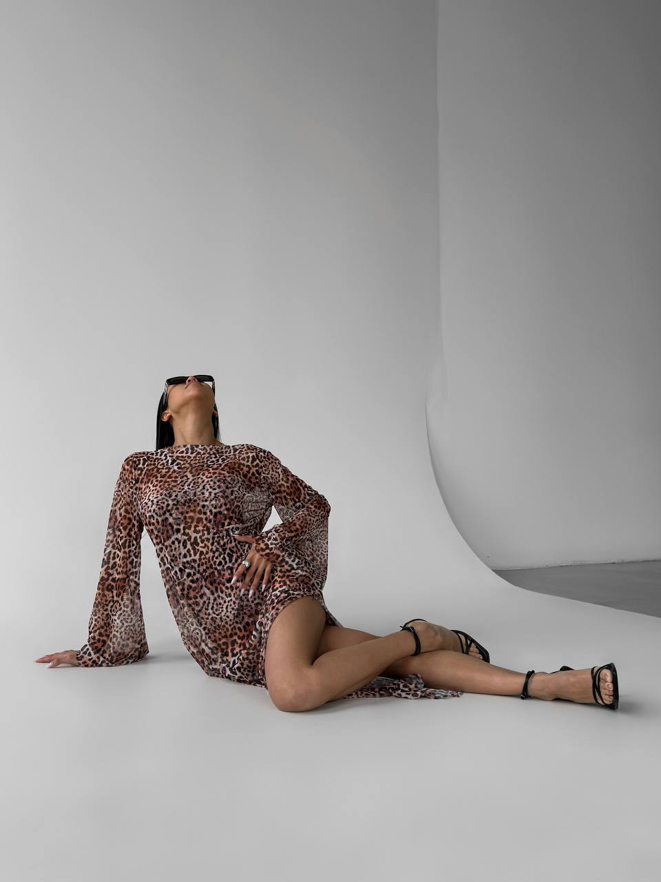 Volcano Maxi Beach Dress in Leopard print