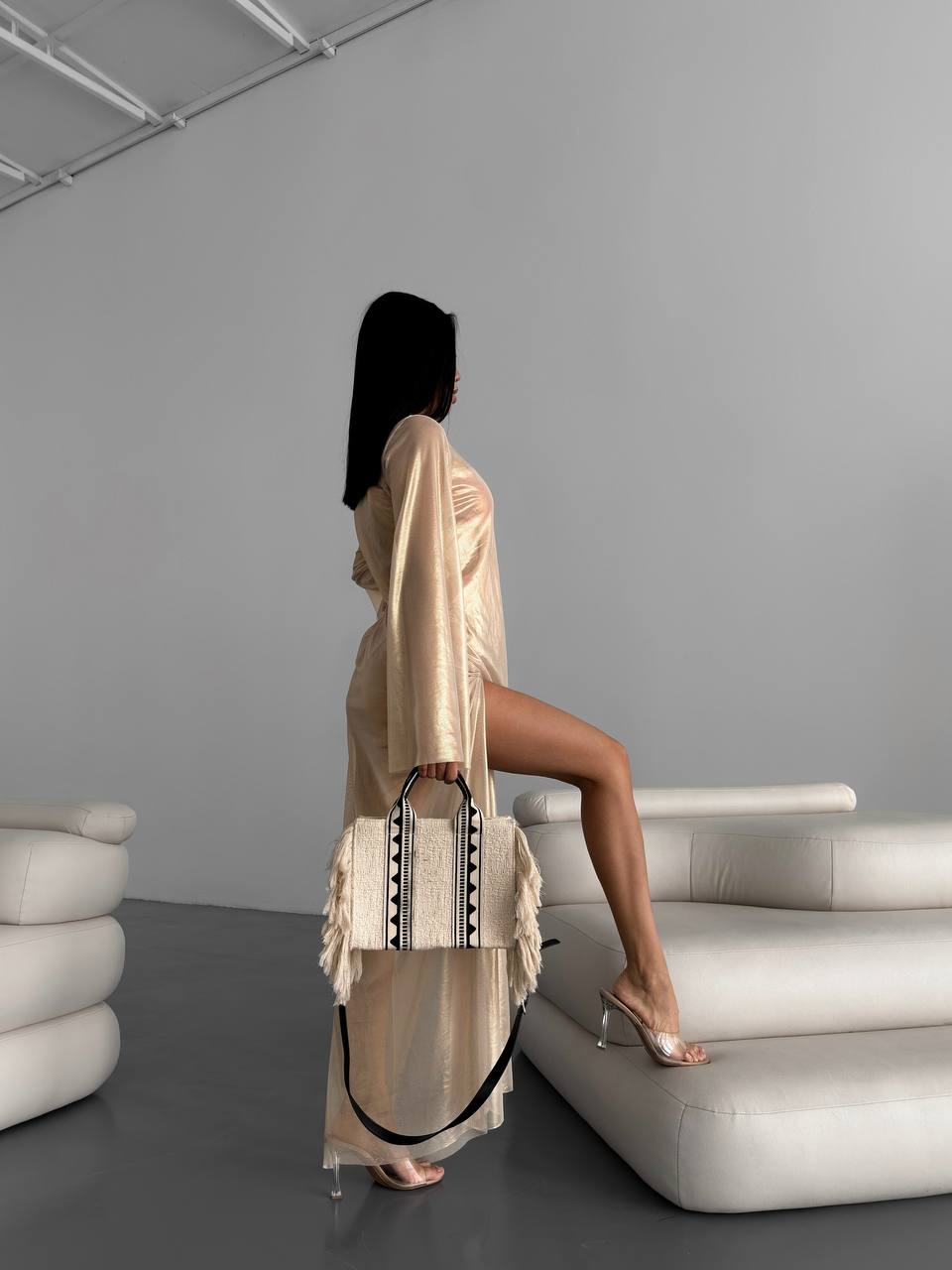 Volcano Maxi Beach Dress in Gold