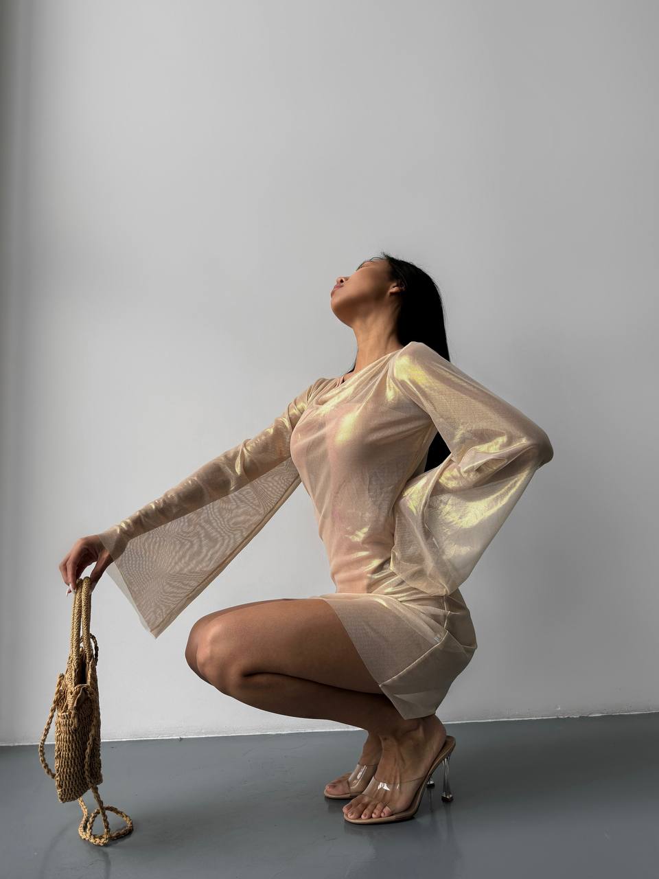 Volcano Mini Beach Dress in Gold