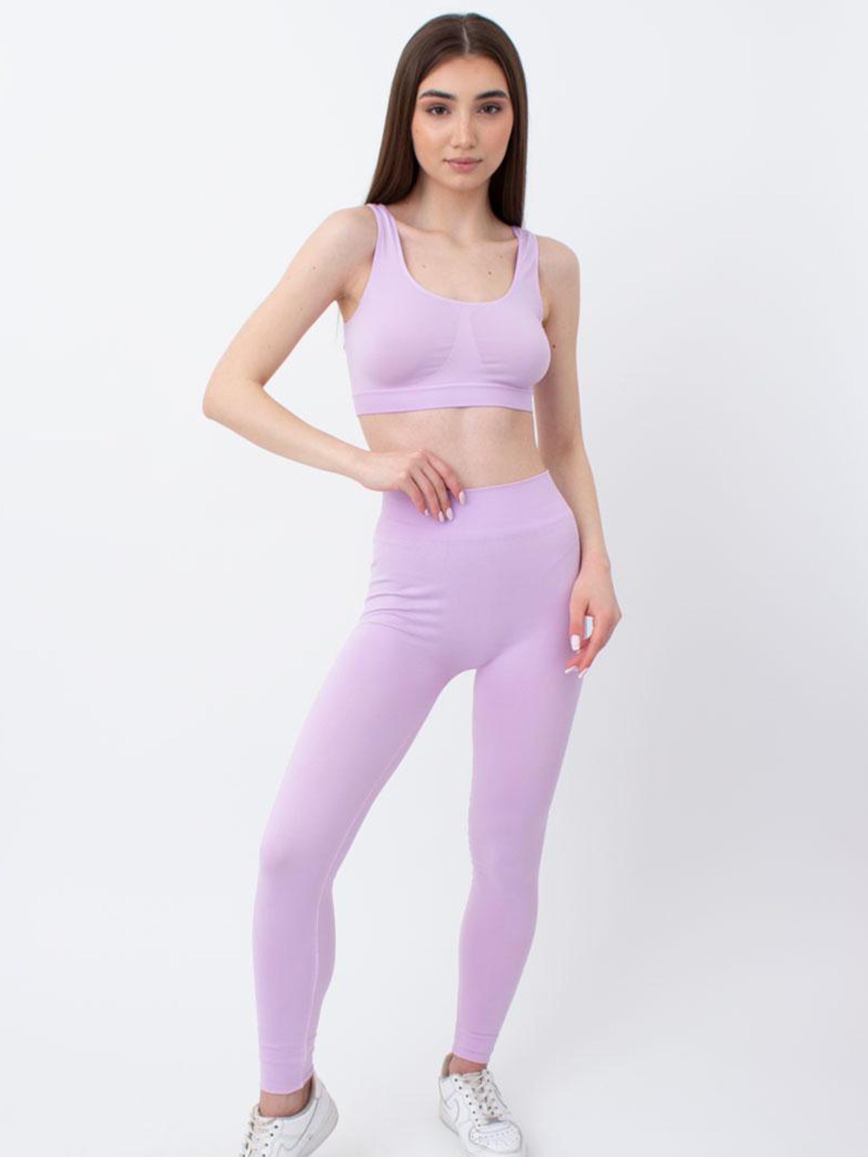 Seamless High Waist Leggings in Light Purple