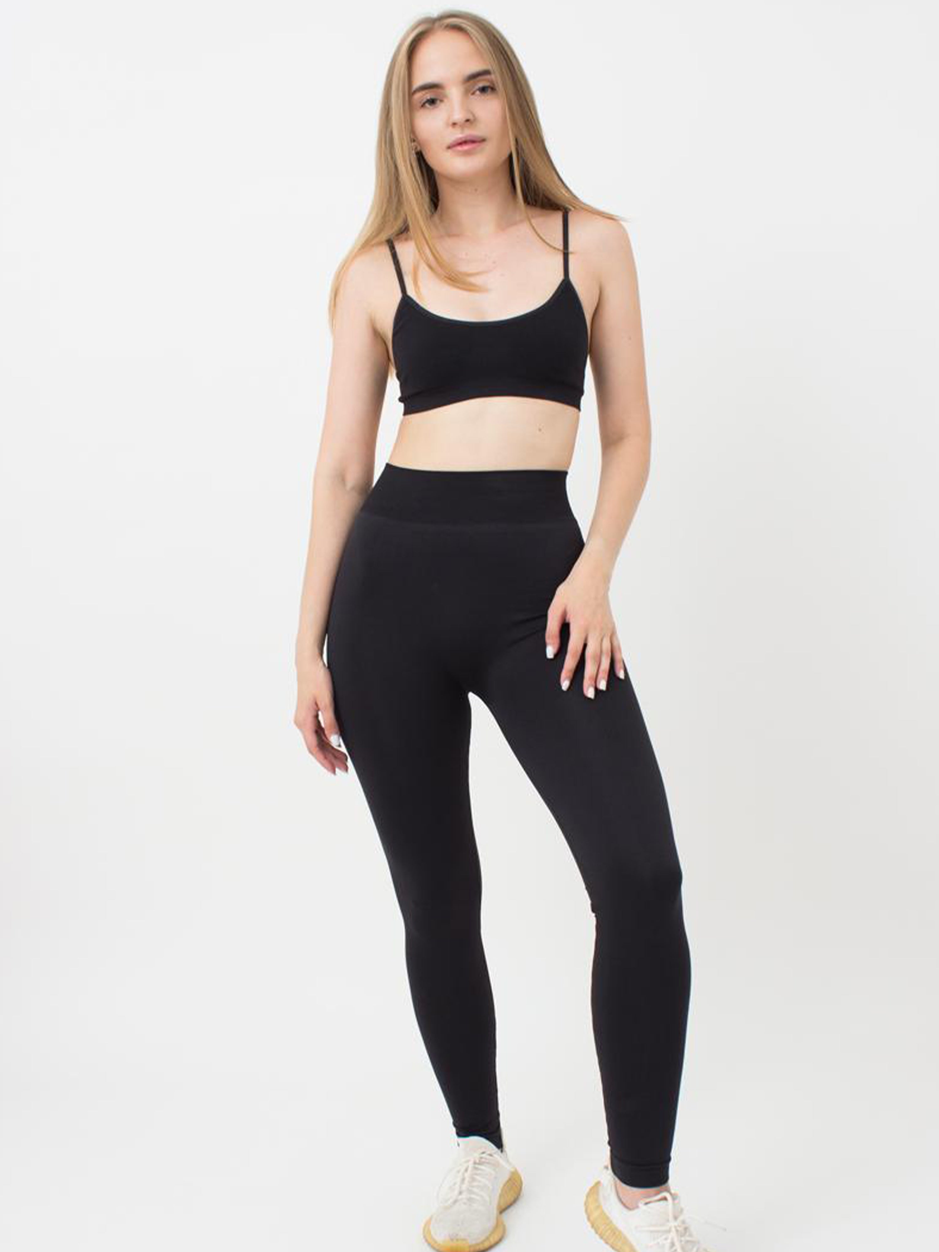 Seamless High Waist Leggings in Black