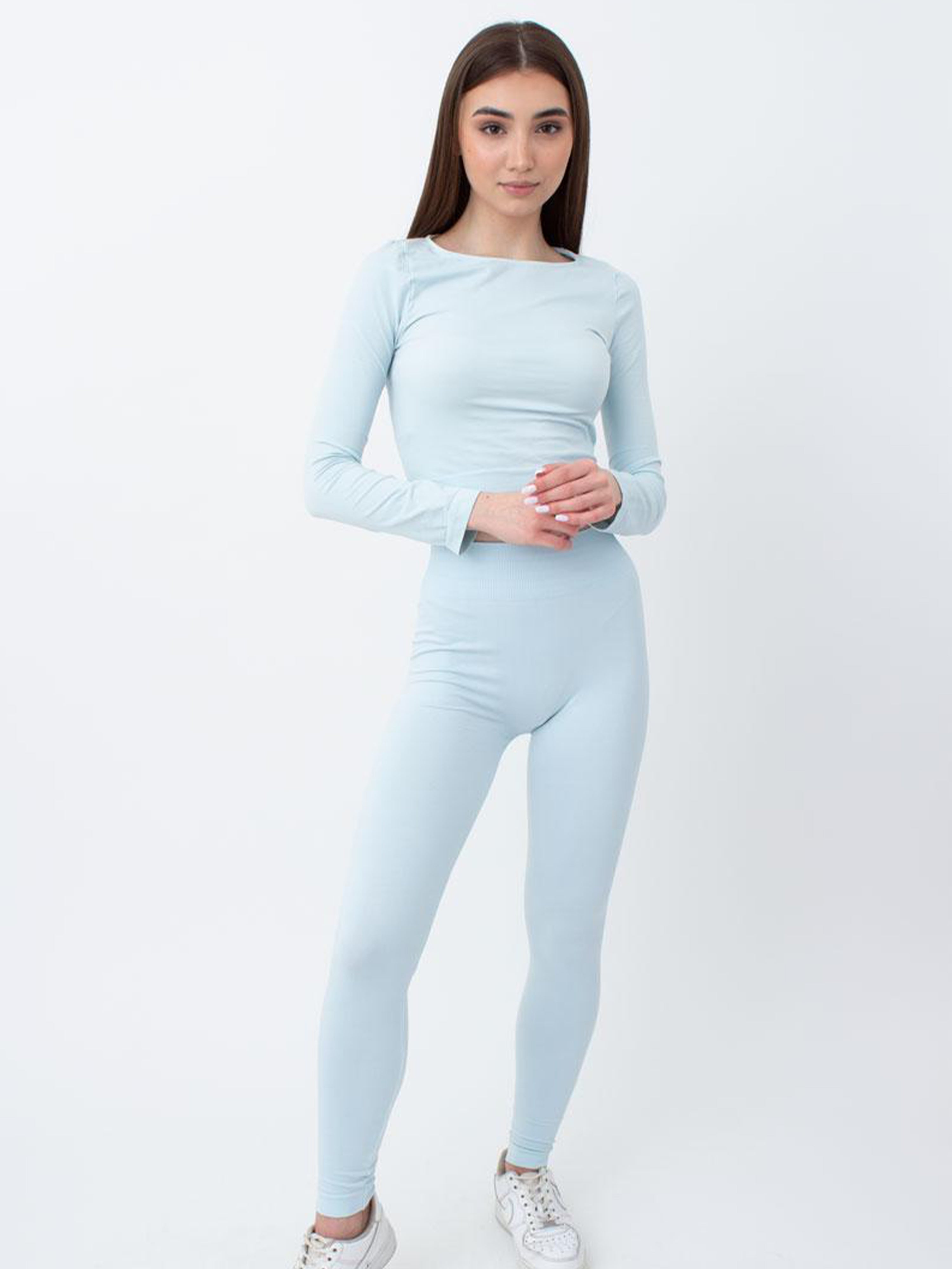 Seamless High Waist Leggings in Icy Blue