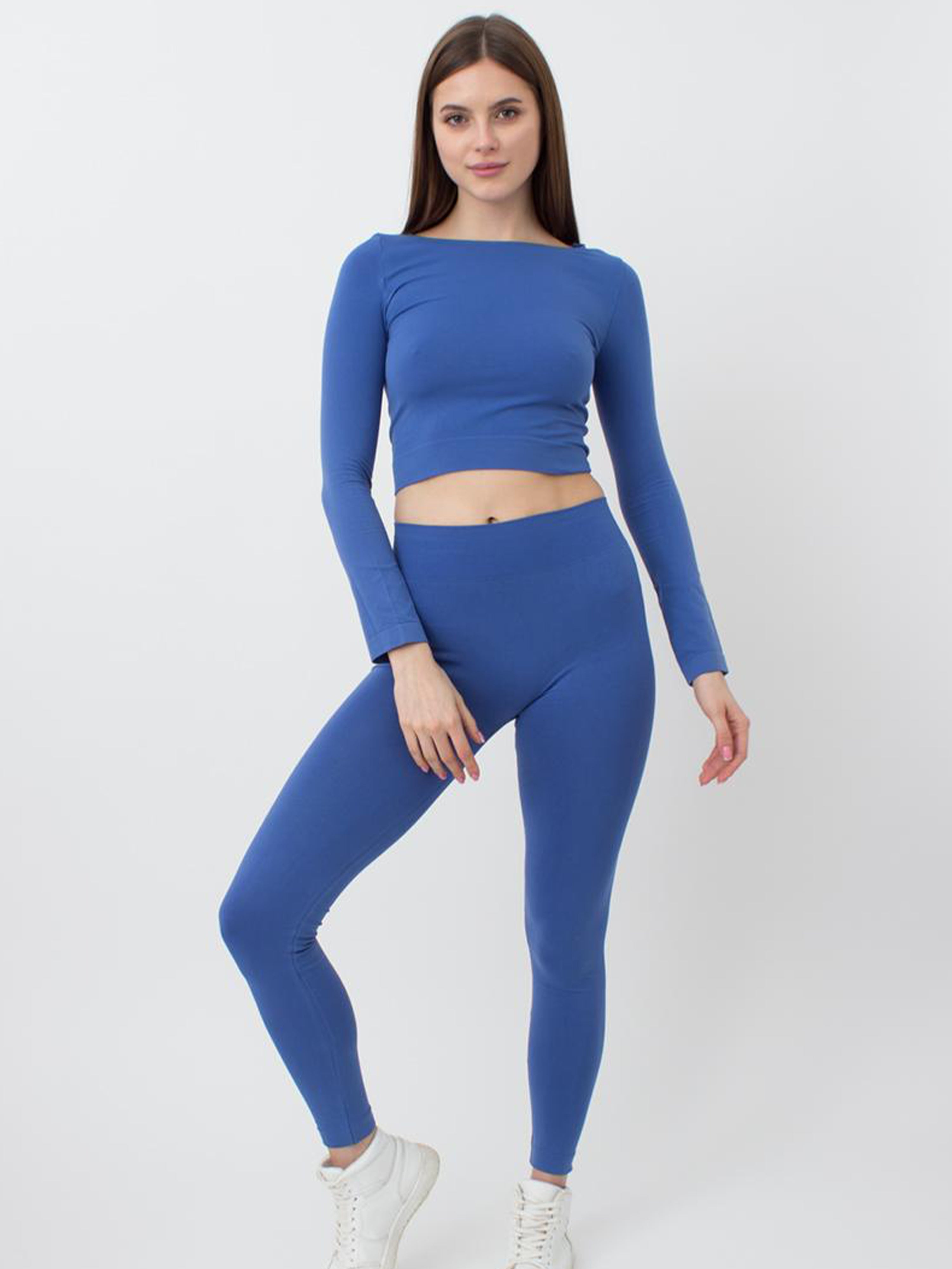 Seamless High Waist Leggings in Blue