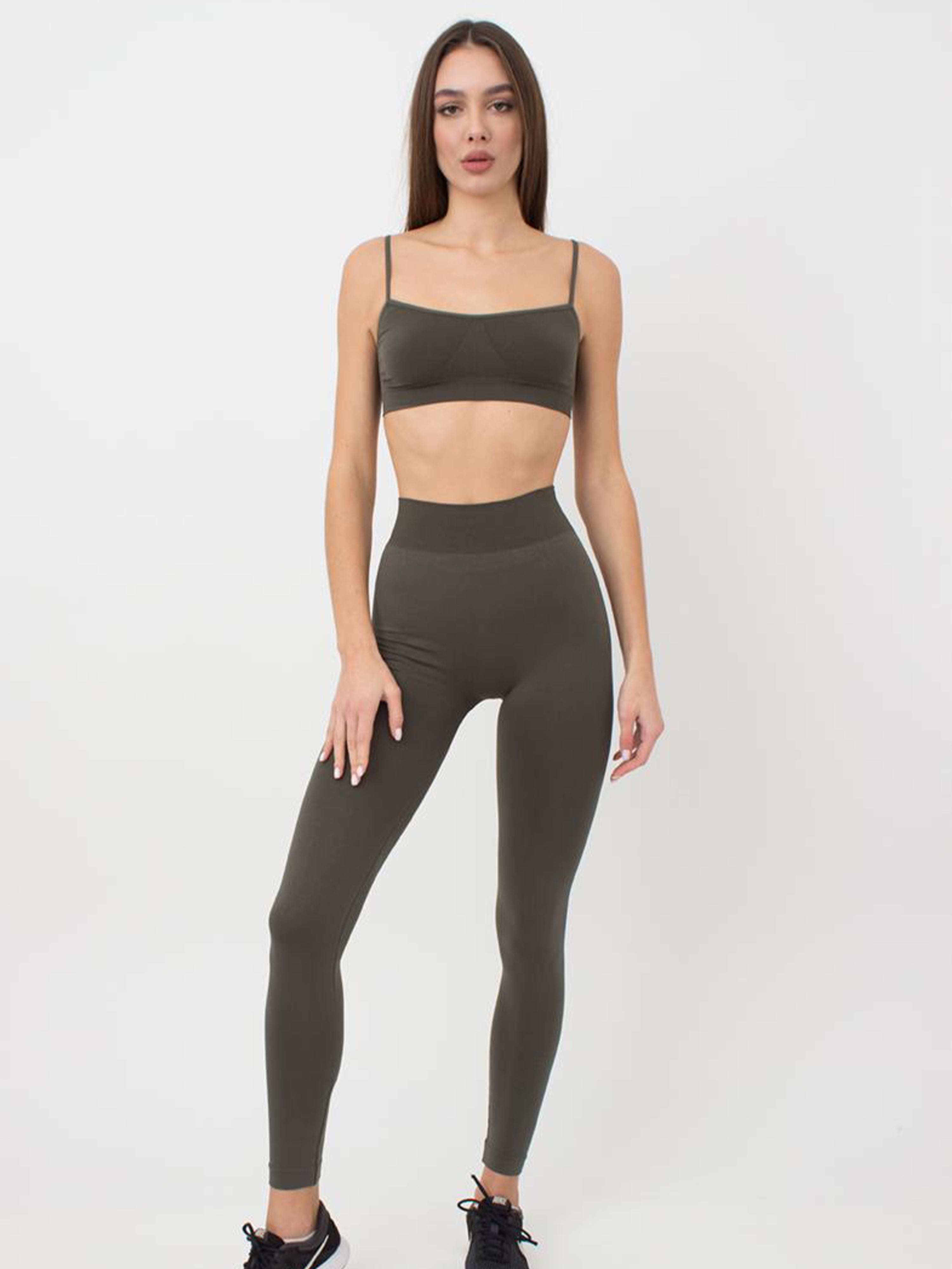 Seamless High Waist Leggings in Khaki