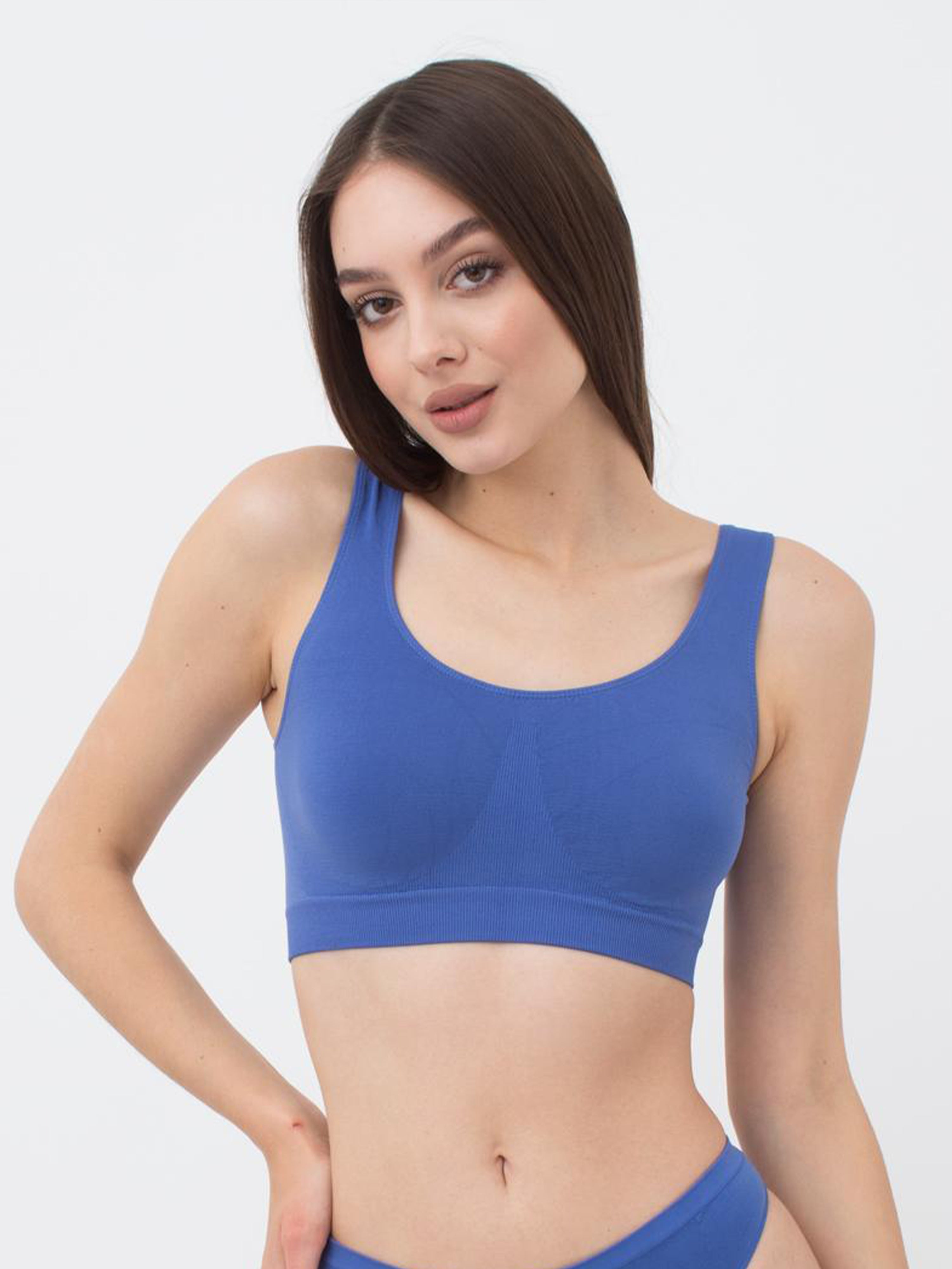 Seamless Wellness Bra in Blue