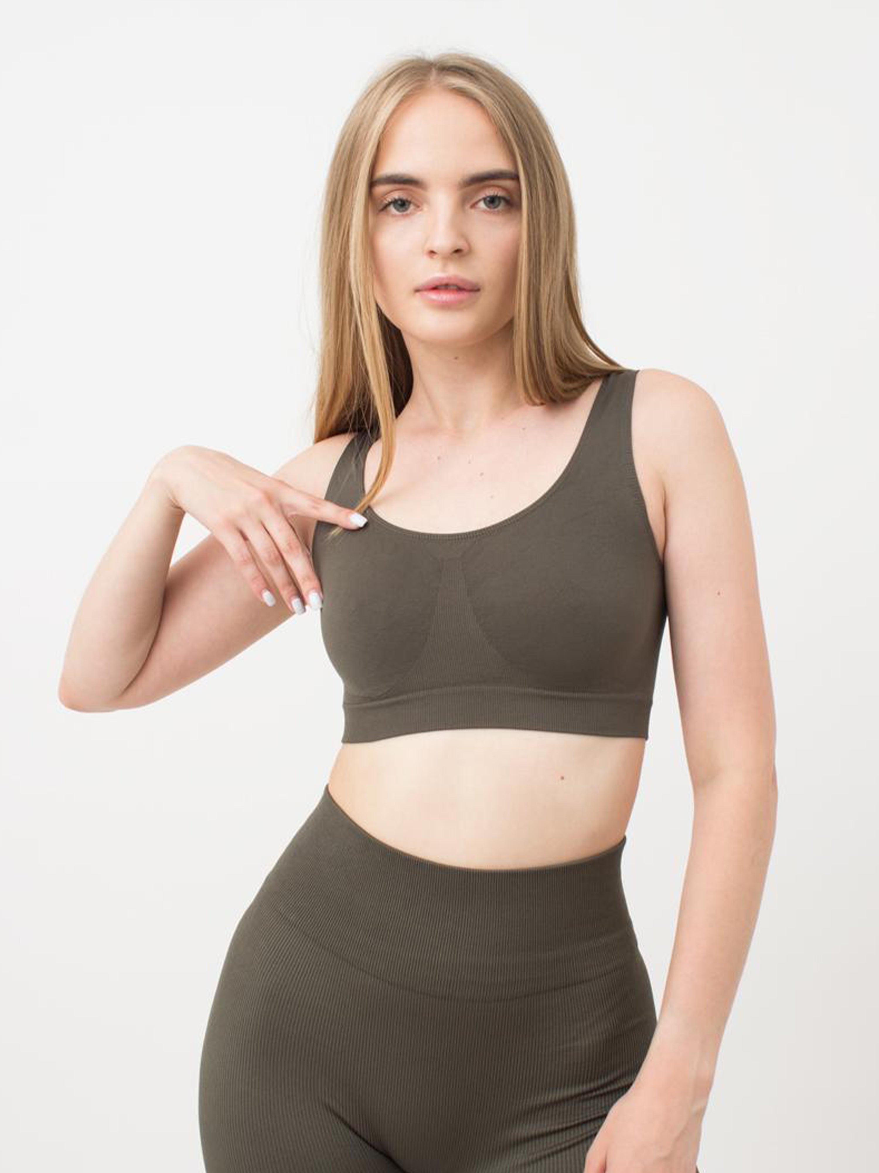 Seamless Wellness Bra in Khaki