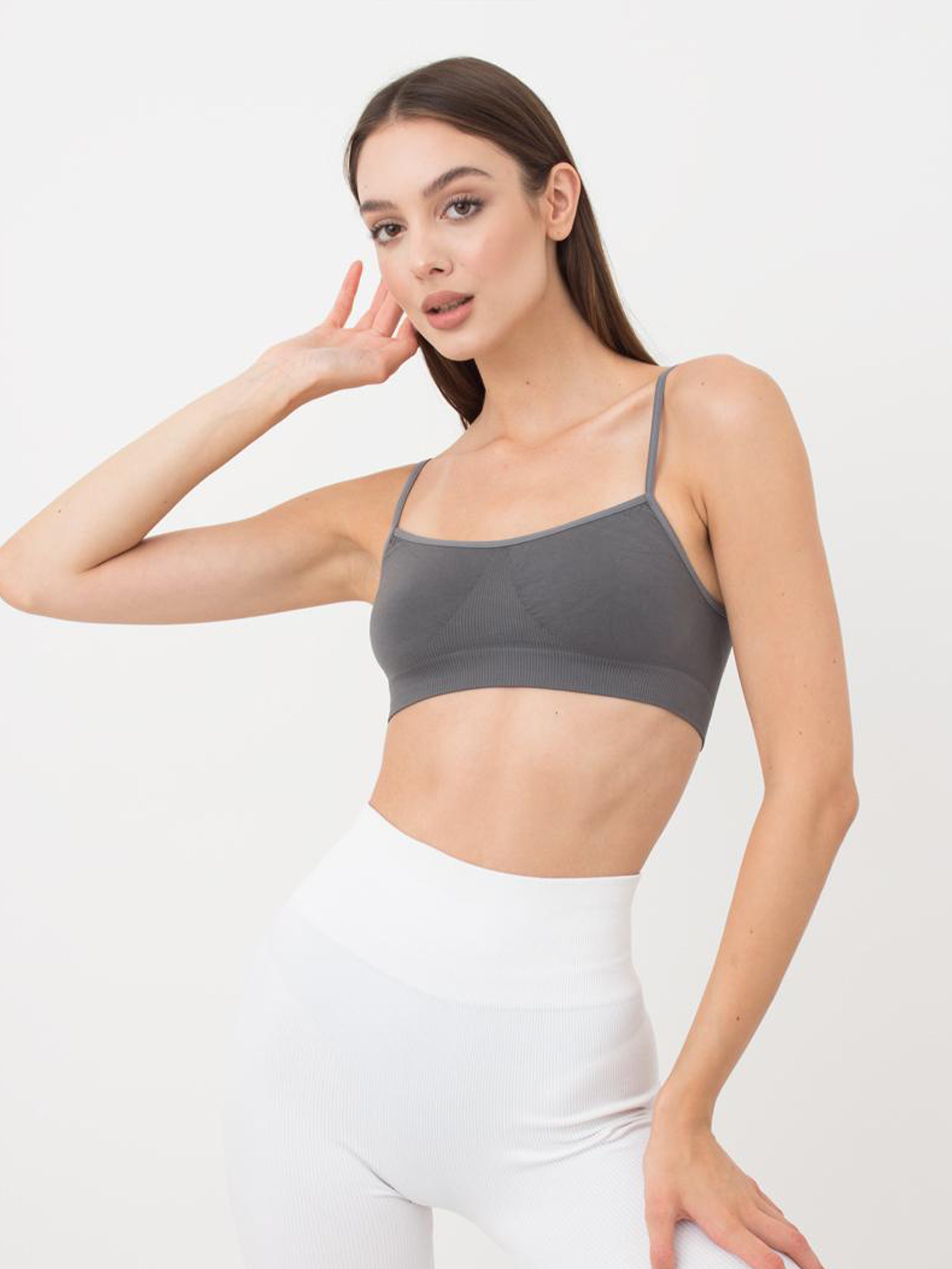 Seamless Cami Bra in Dark Gray