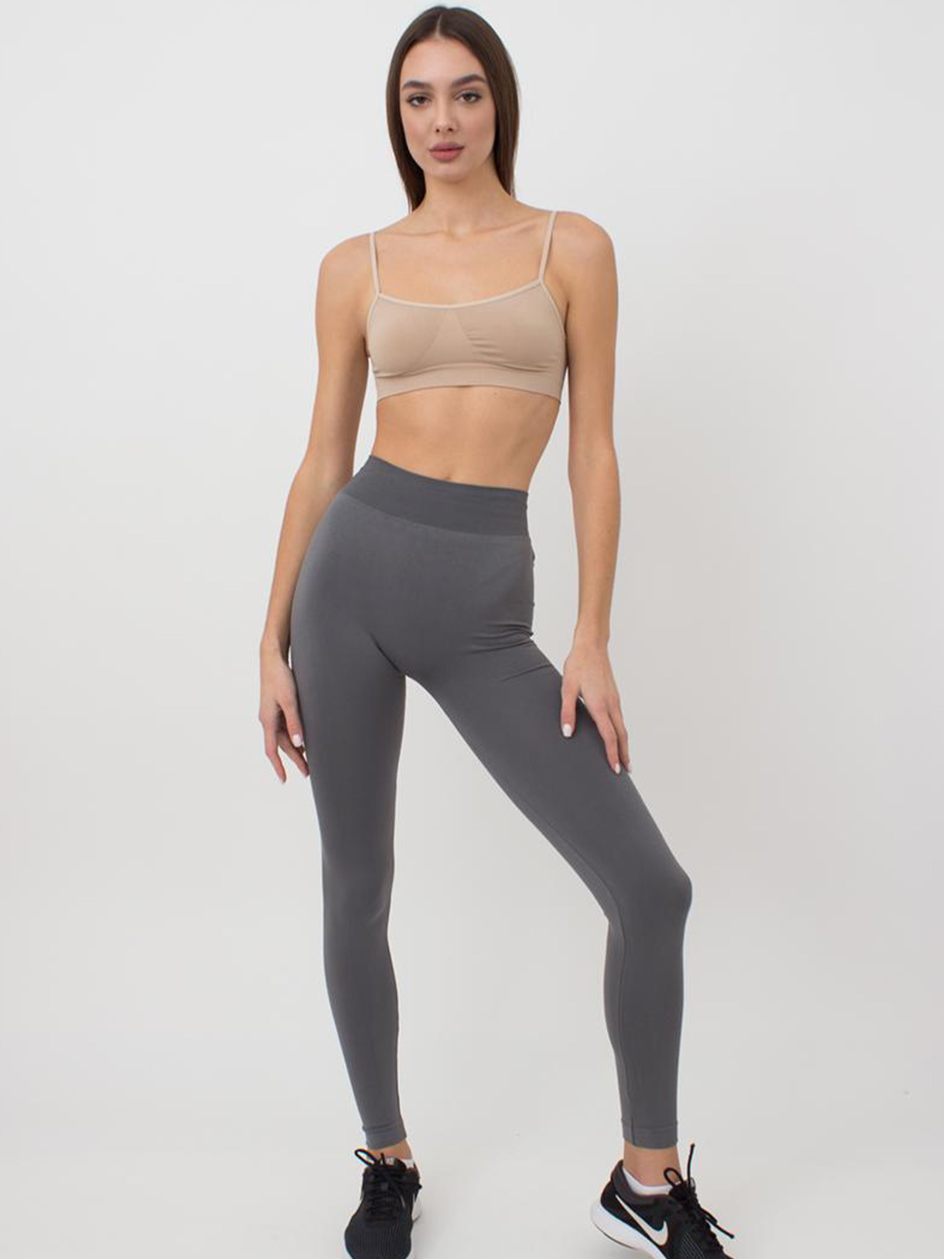 Seamless High Waist Leggings in Dark Gray