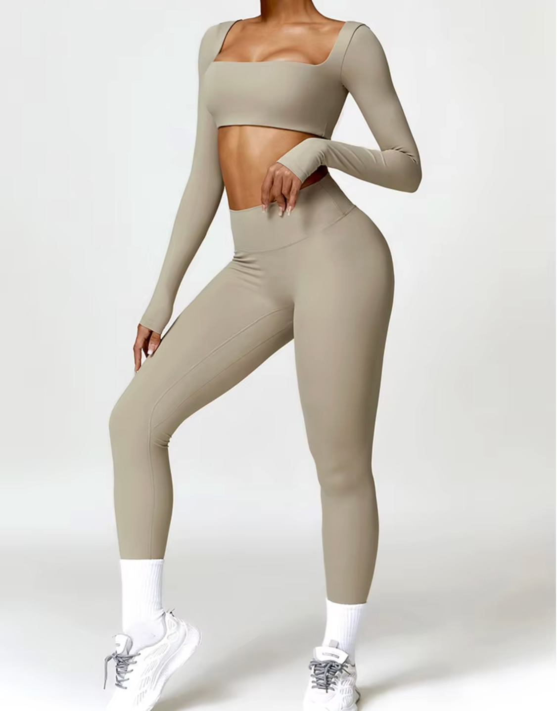 Femme High-Waist Scrunch Leggings in Nude