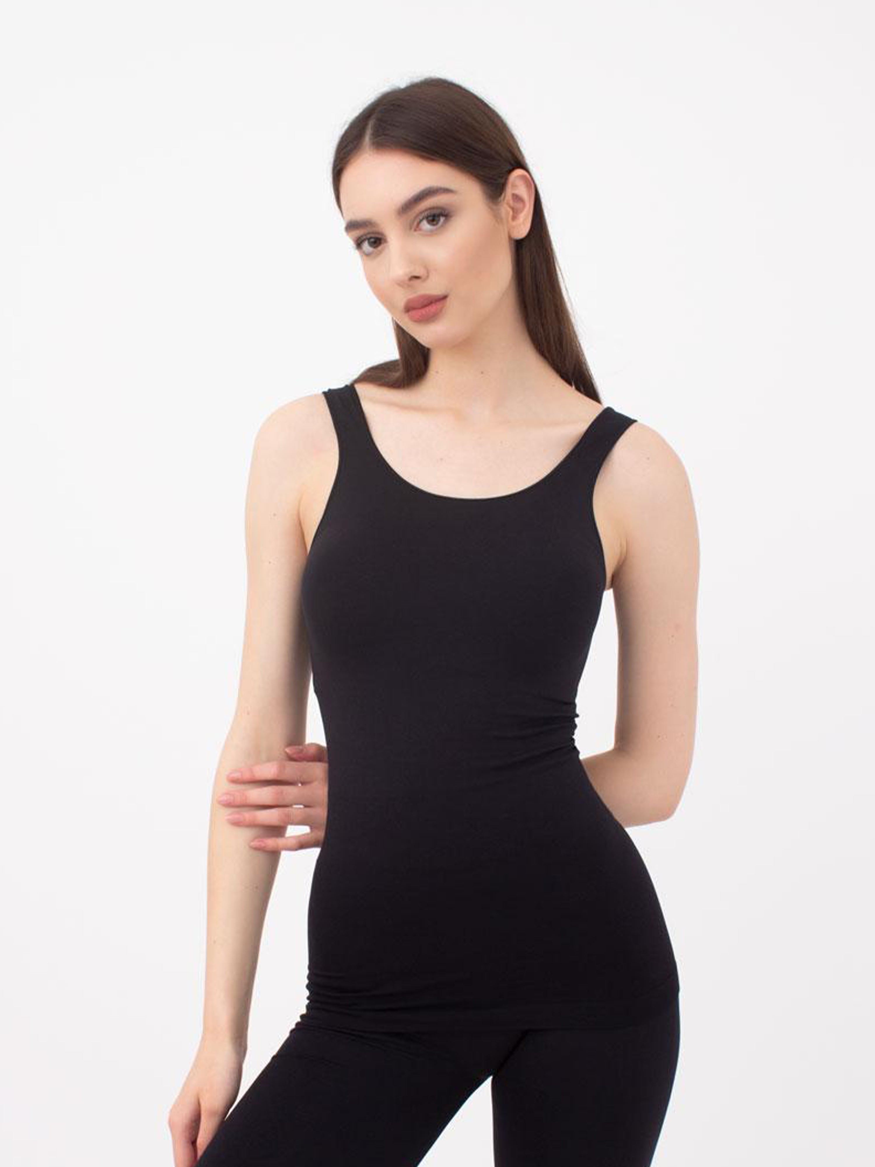 Seamless Tank Top in Black