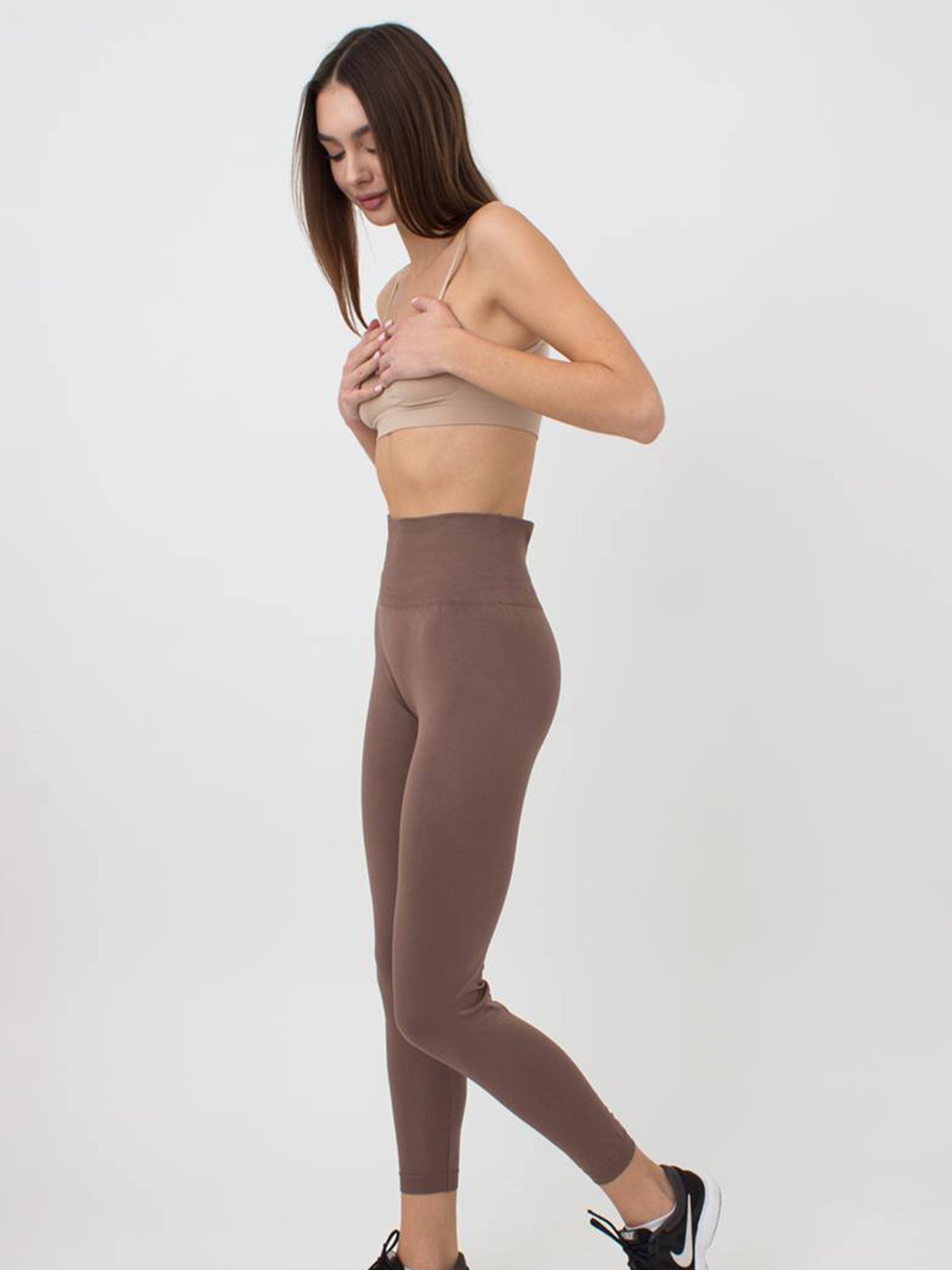 Seamless High Waist Leggings in Brown