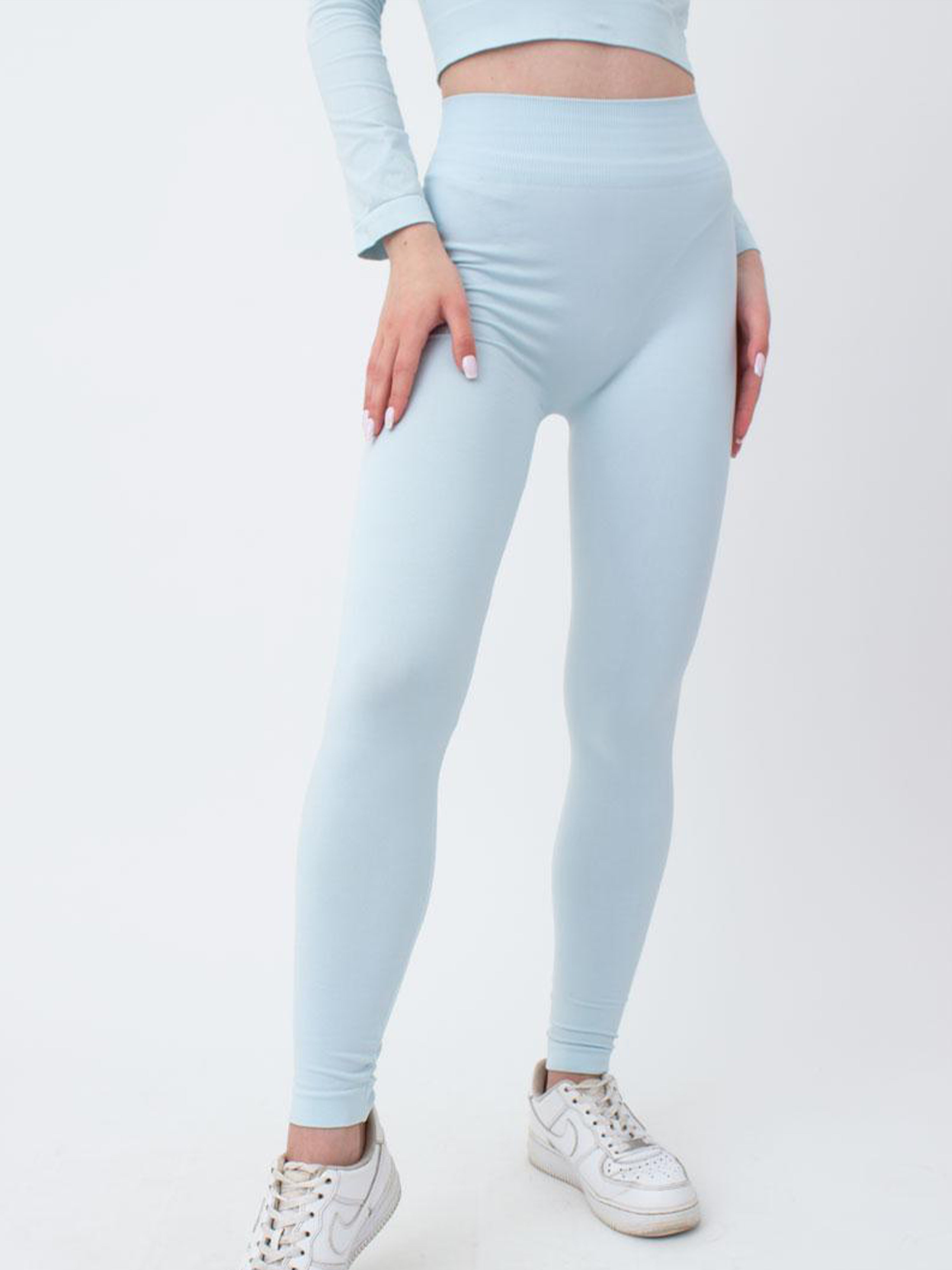 Seamless High Waist Leggings in Icy Blue