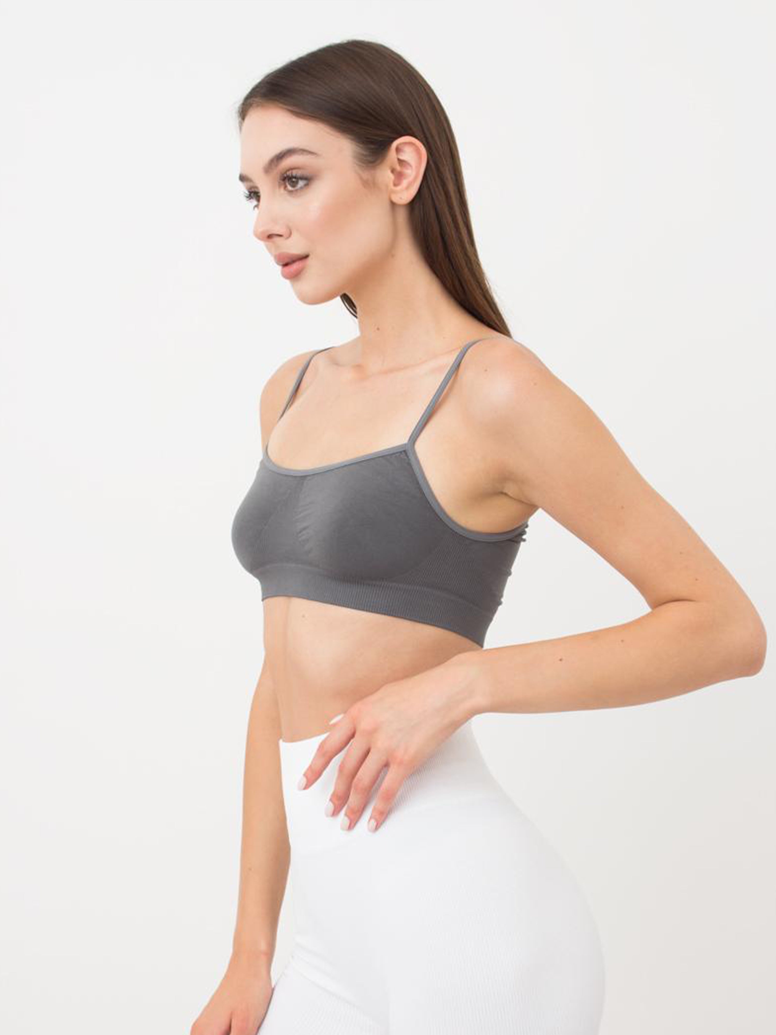 Seamless Cami Bra in Dark Gray