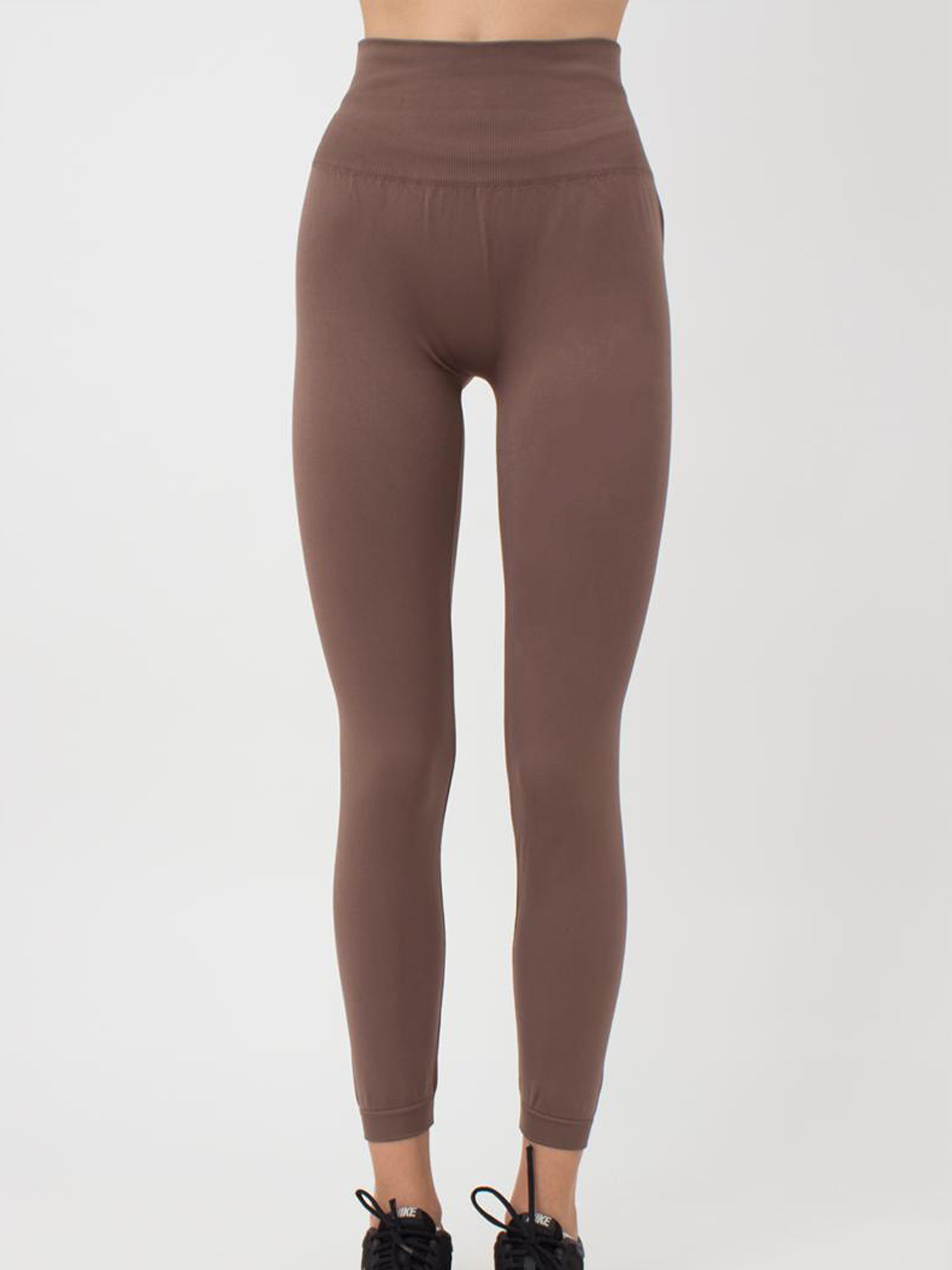 Seamless High Waist Leggings in Brown