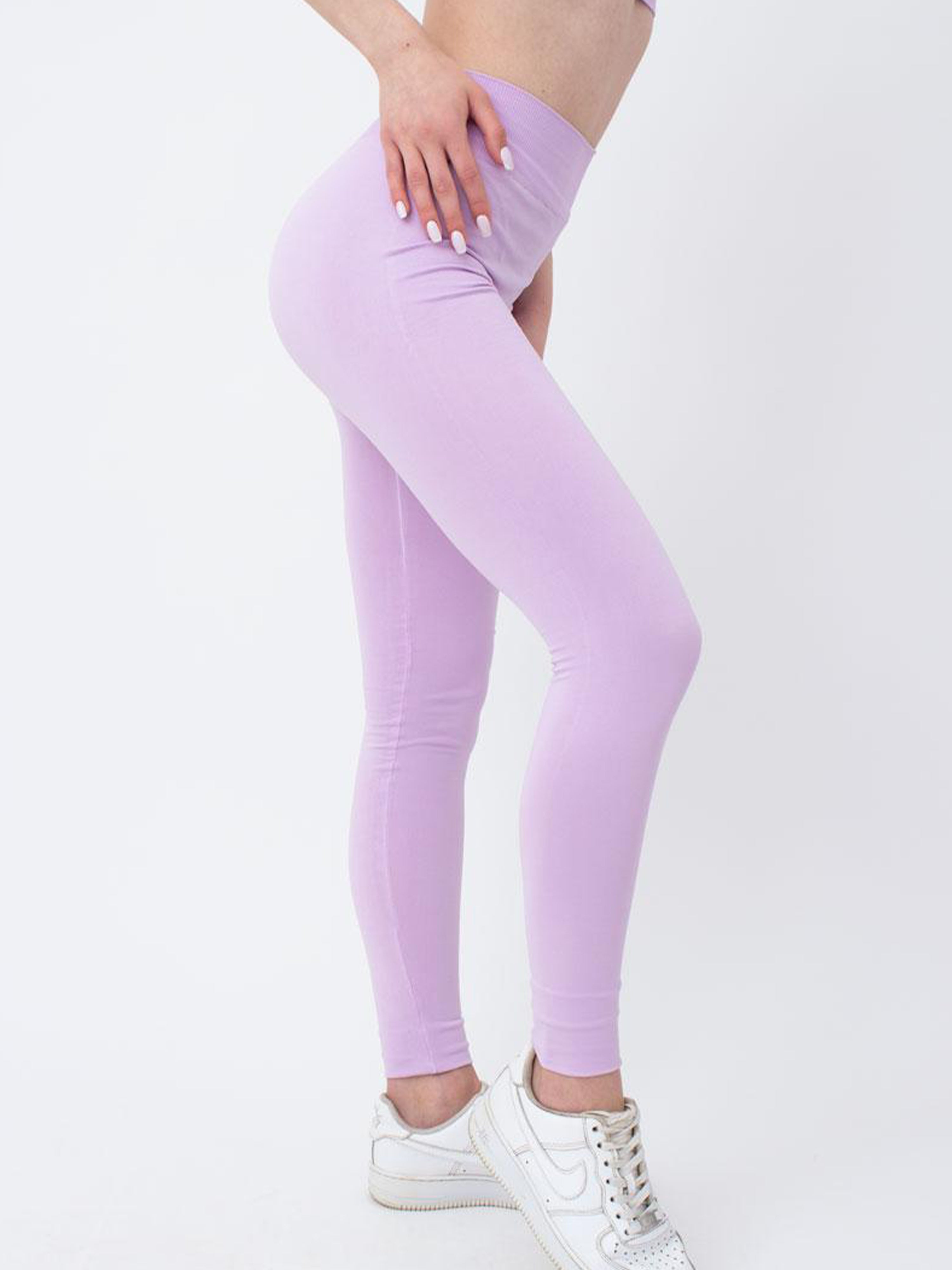 Seamless High Waist Leggings in Light Purple