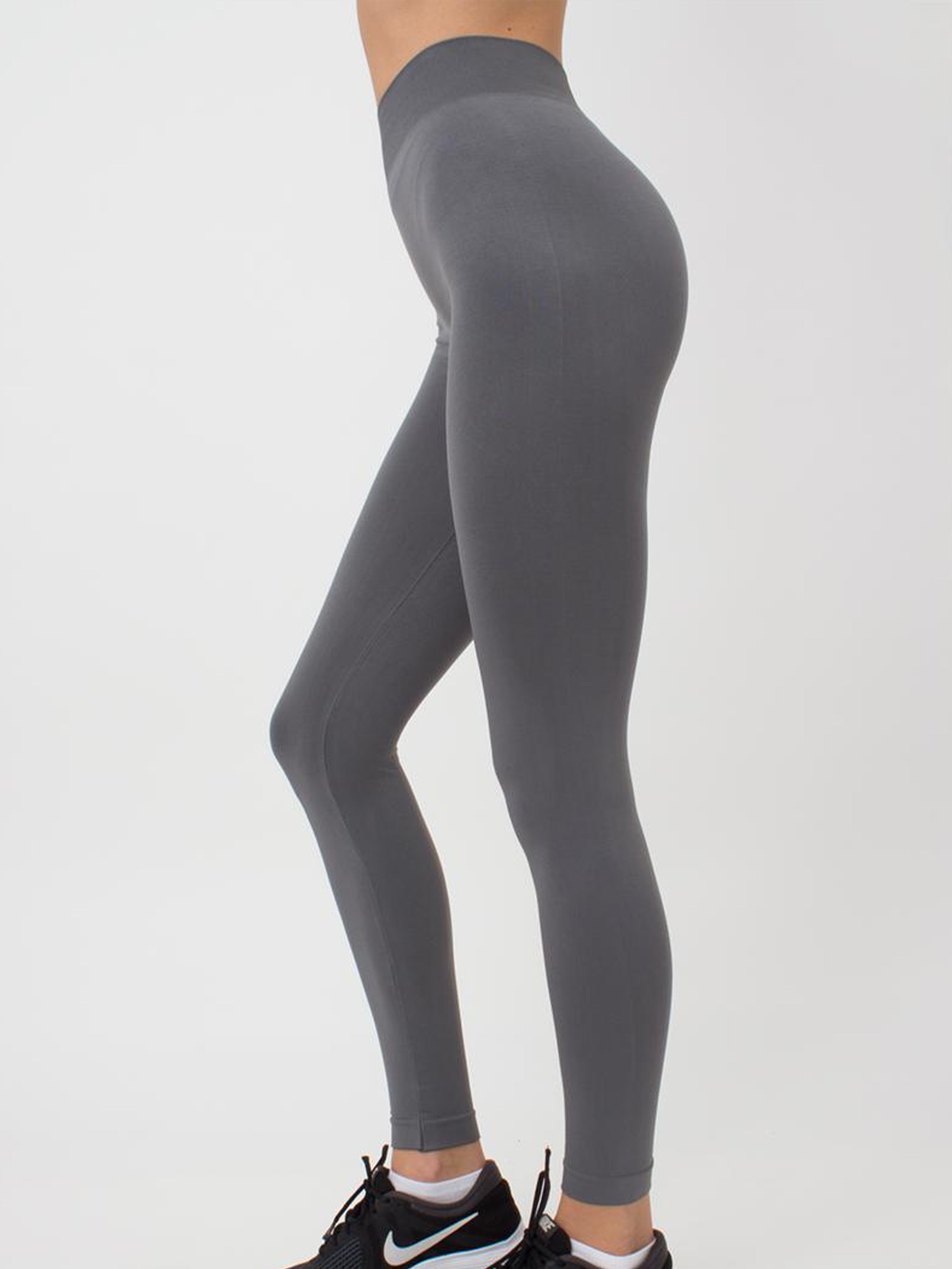 Seamless High Waist Leggings in Dark Gray