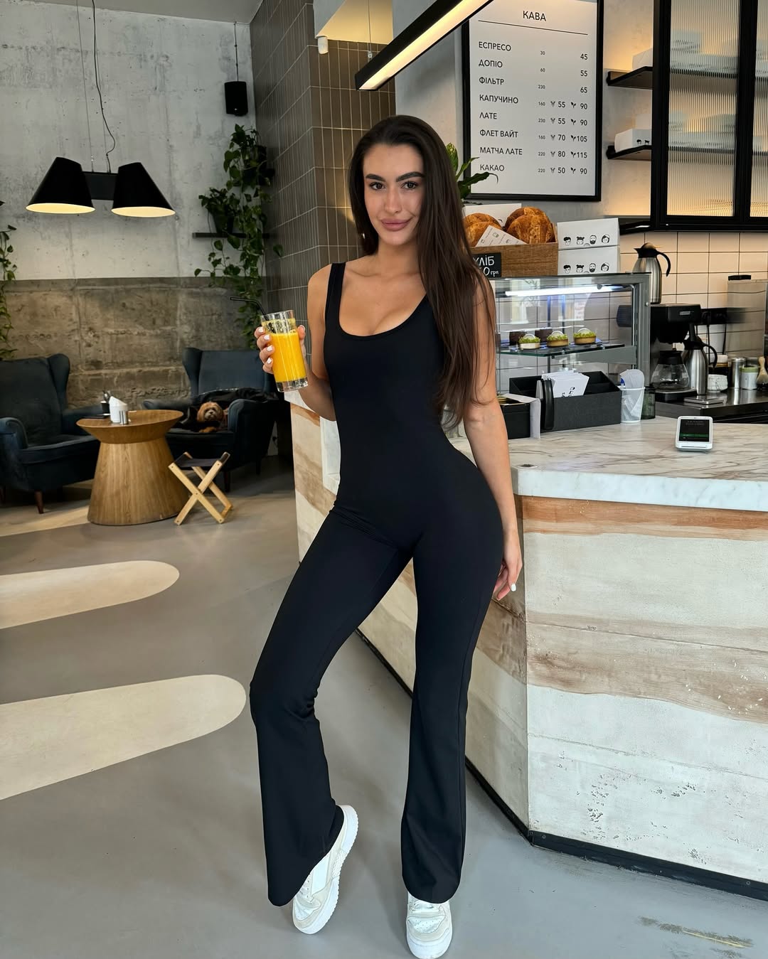 Flex Cut-Out Flared Jumpsuit in Black