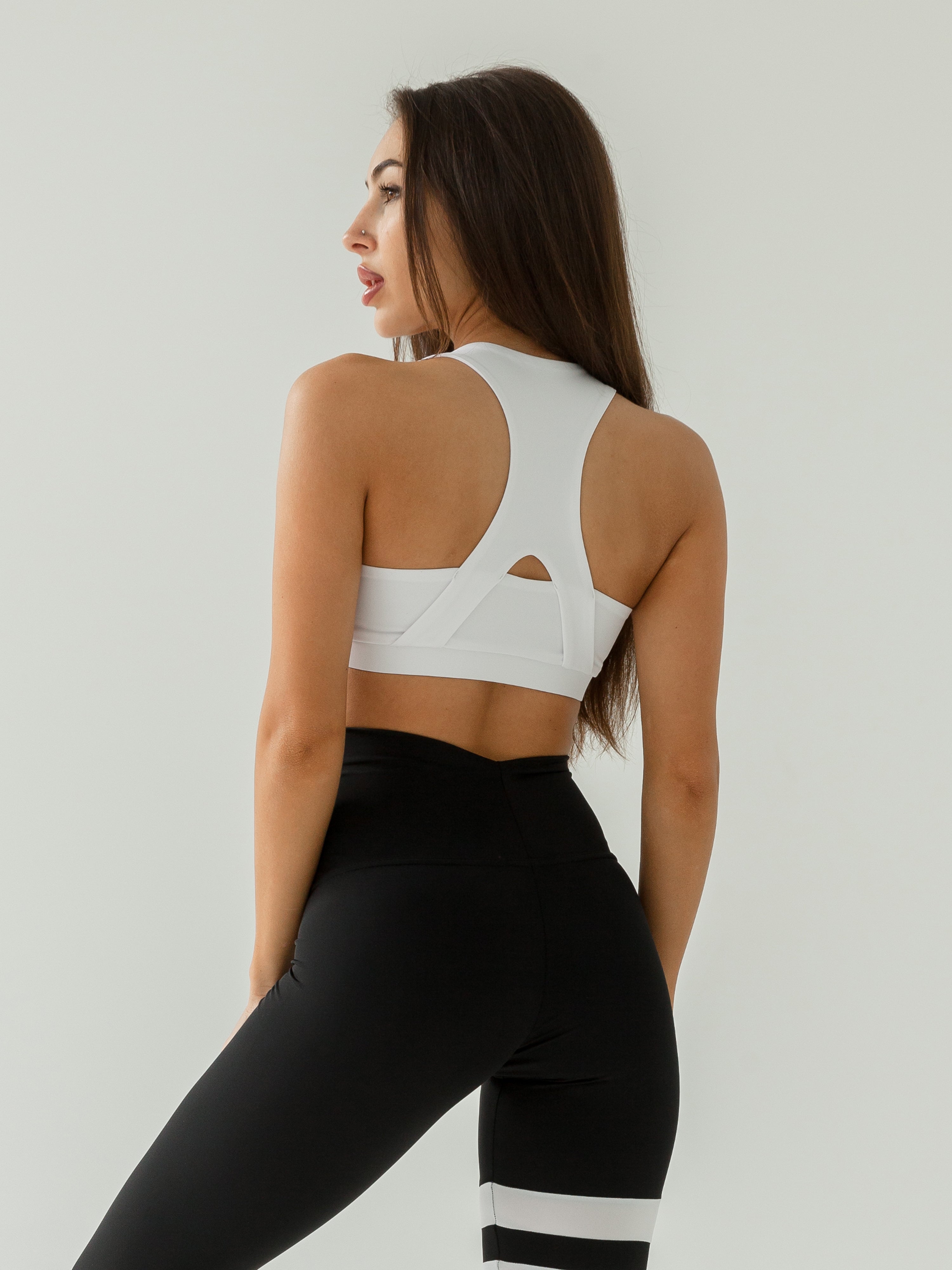 GalaxyS Racerback Sports Bra in White