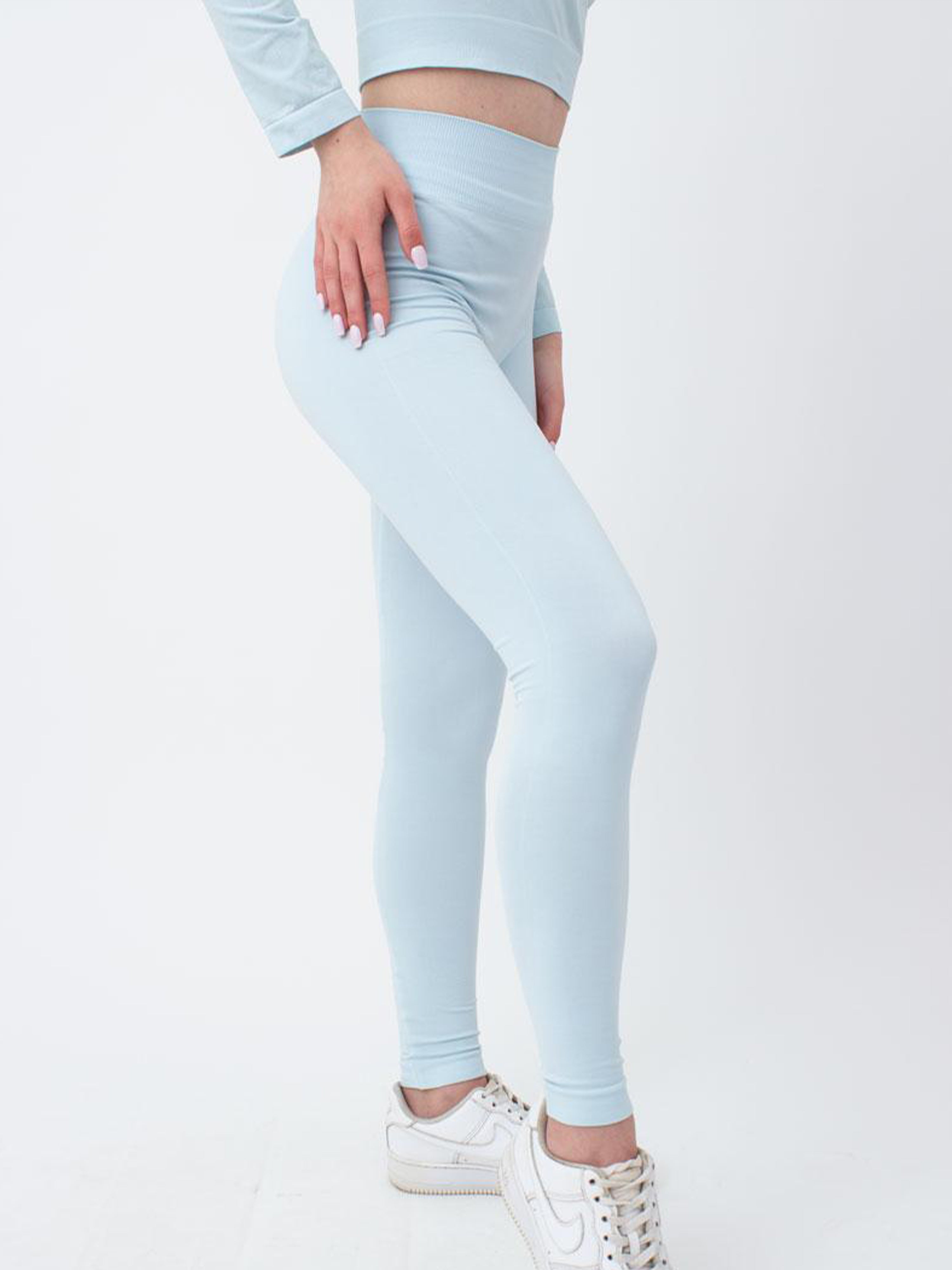 Seamless High Waist Leggings in Icy Blue