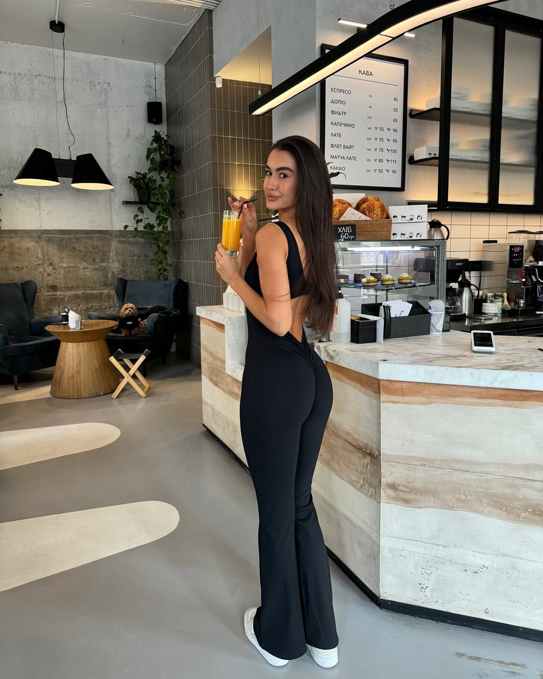 Flex Cut-Out Flared Jumpsuit in Black