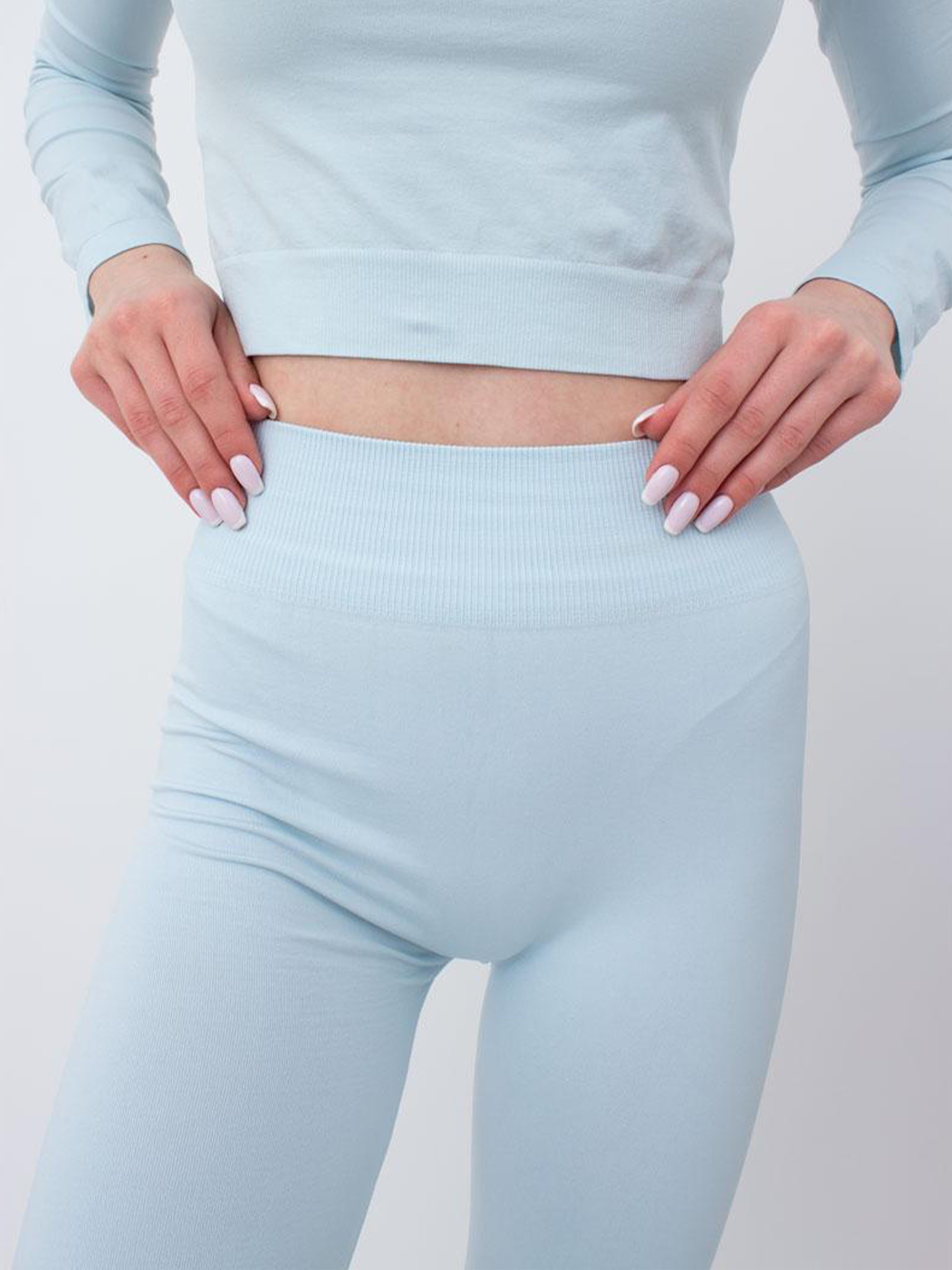 Seamless High Waist Leggings in Icy Blue