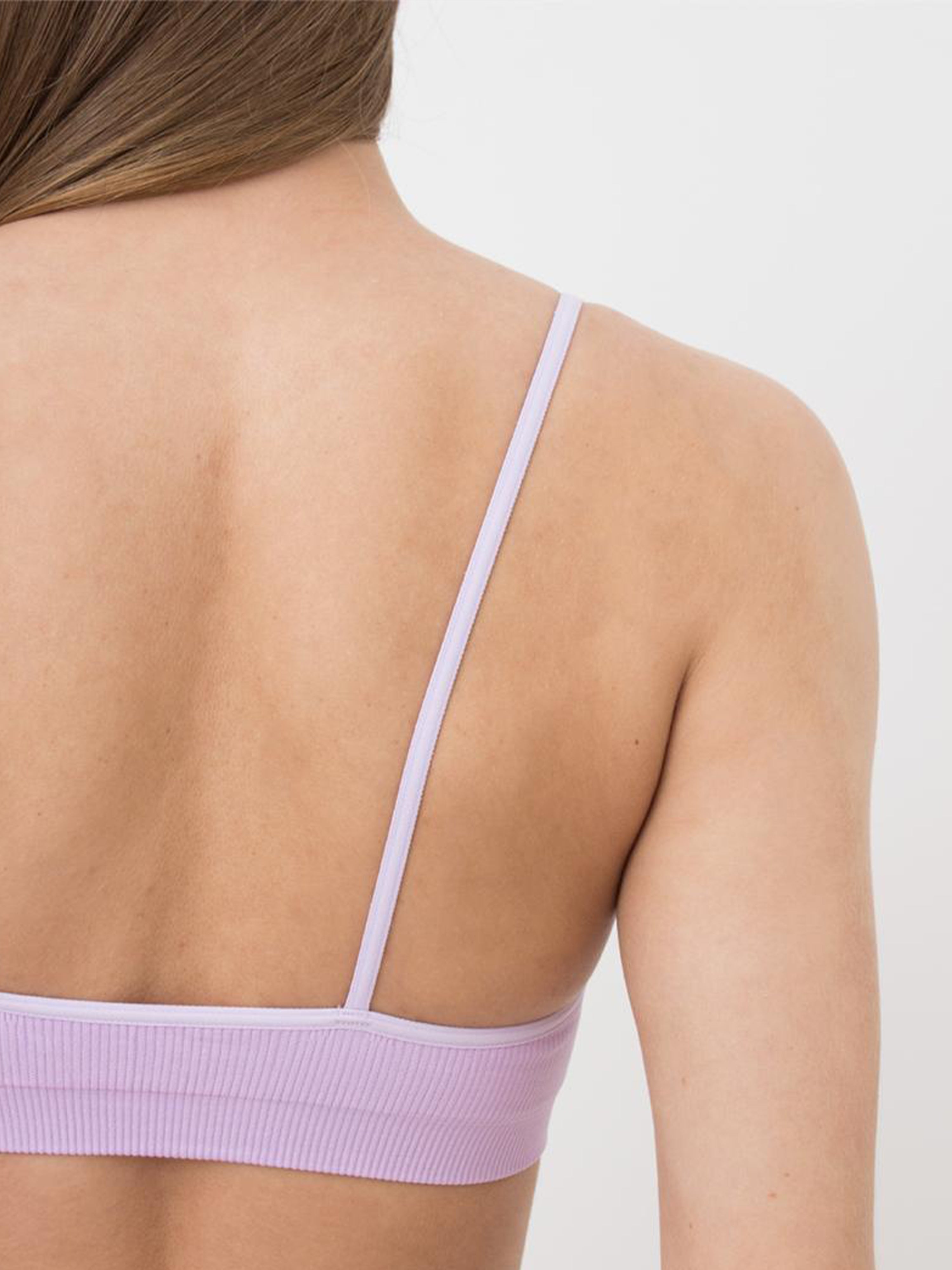 Seamless Ribbed Cami Bra in Light Purple