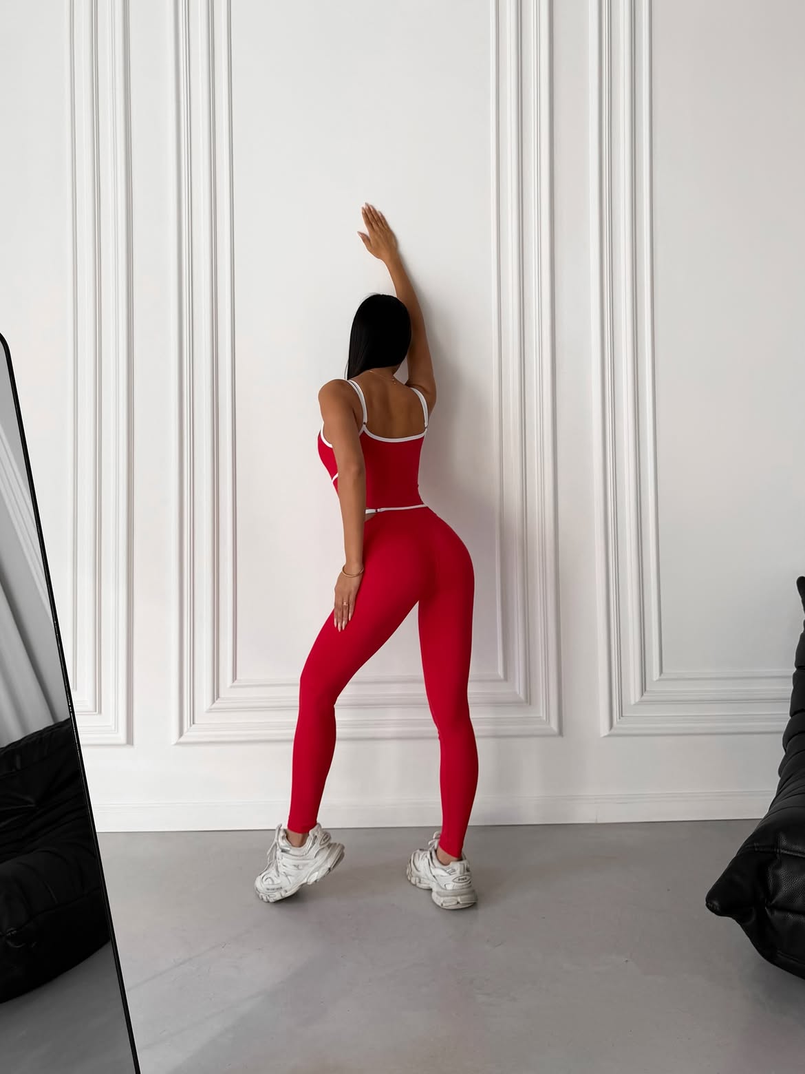 Galaxy Strappy Contour Cut Out Unitard Jumpsuit in Red