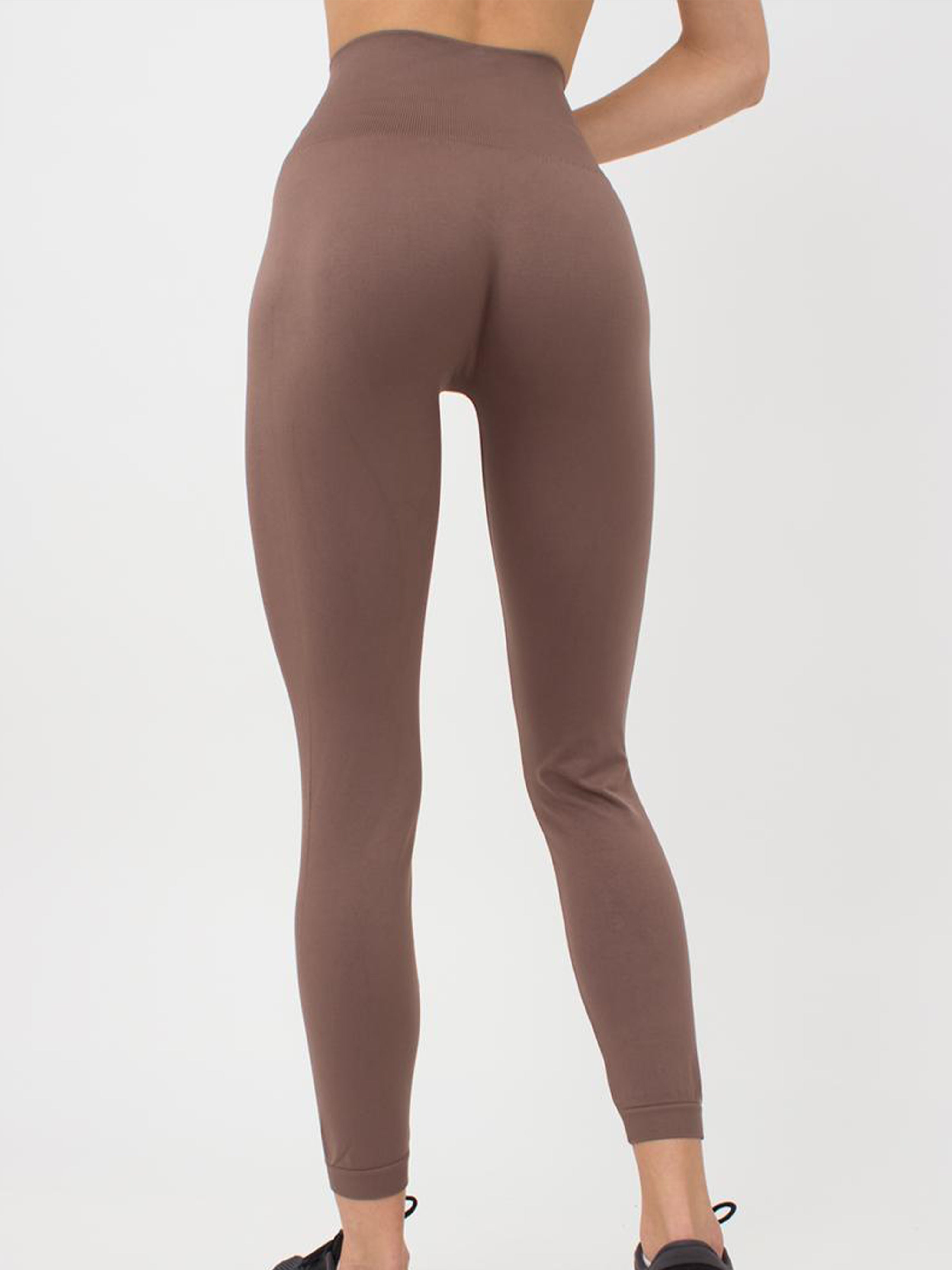 Seamless High Waist Leggings in Brown