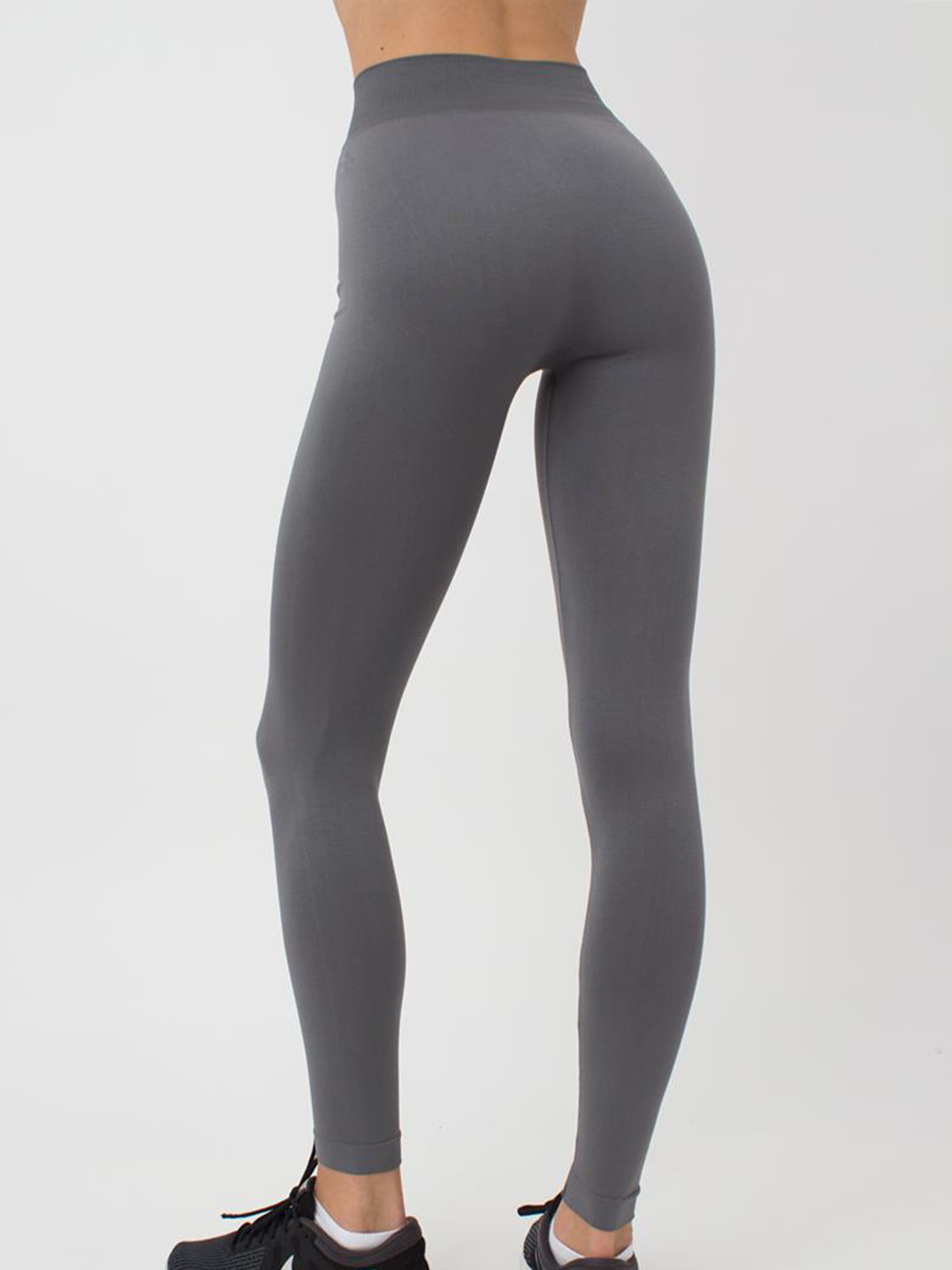 Seamless High Waist Leggings in Dark Gray