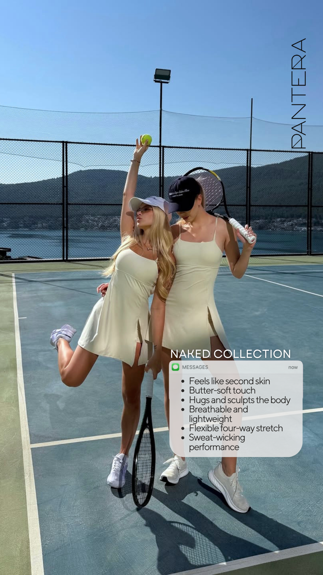 Winx Open-Back Tennis / Paddle Dress Jumpsuit in Ivory