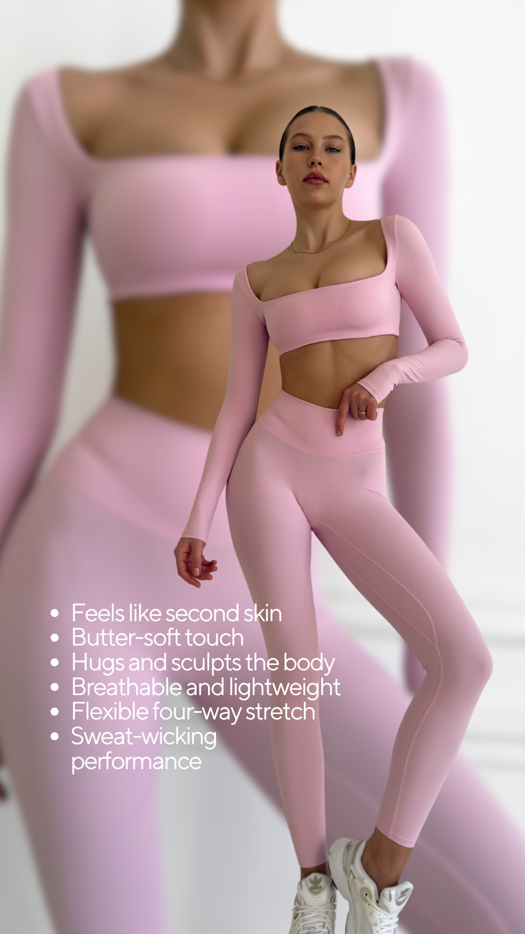 Femme High-Waist Scrunch Leggings in Baby Pink