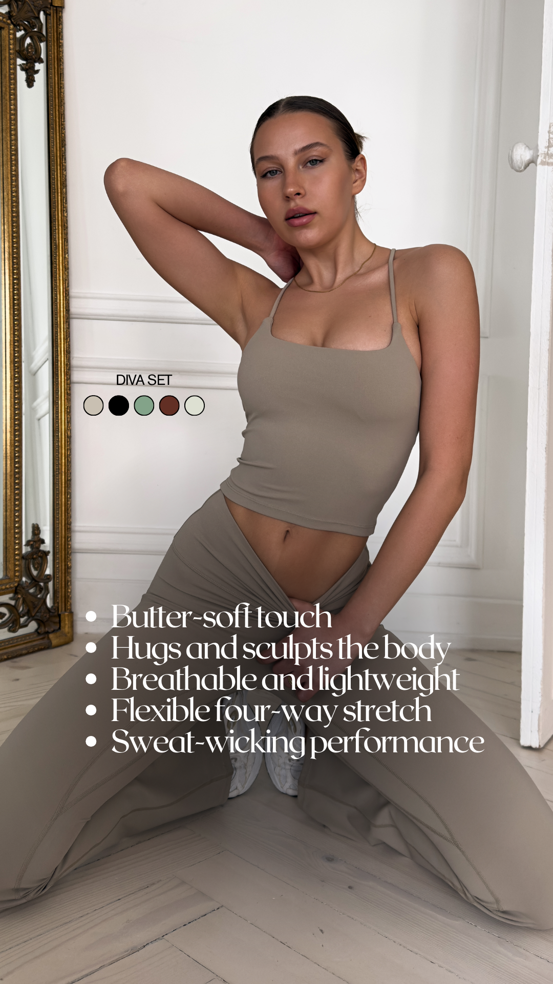 Diva Strappy Built-In Bra Tank in Nude