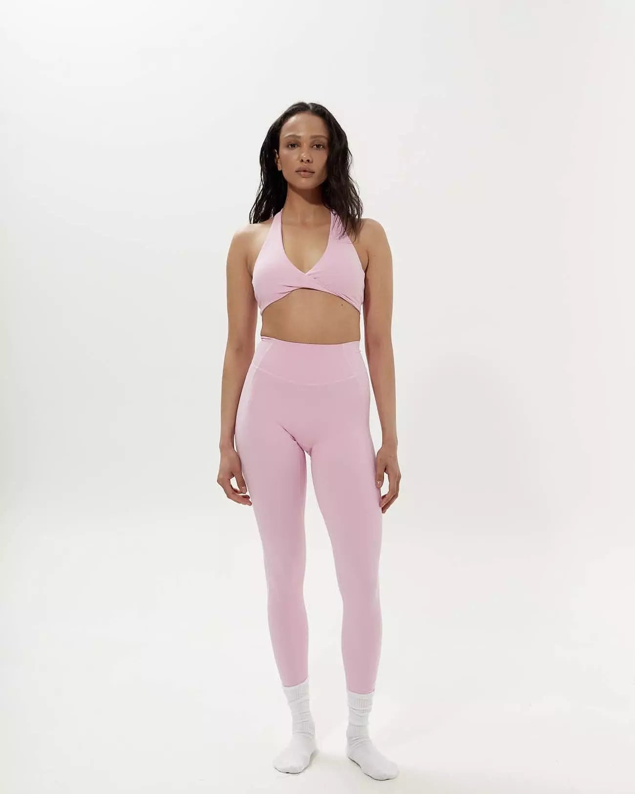 Nyx High-Waist Basic Leggings in Baby Pink