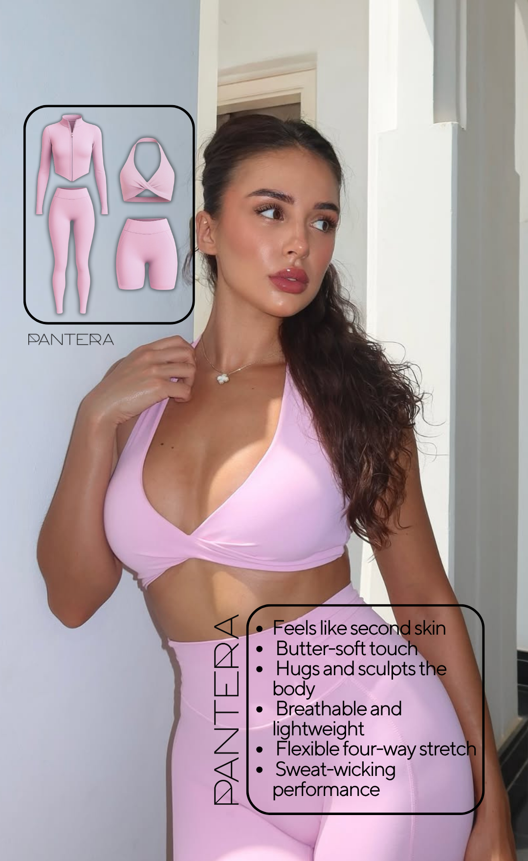 Nyx Zip-Up Long-Sleeve Top in Baby Pink