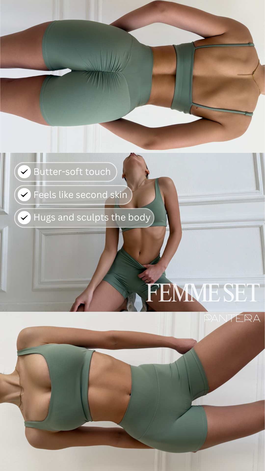 Femme High-Waist Scrunch Cycling Shorts in Khaki