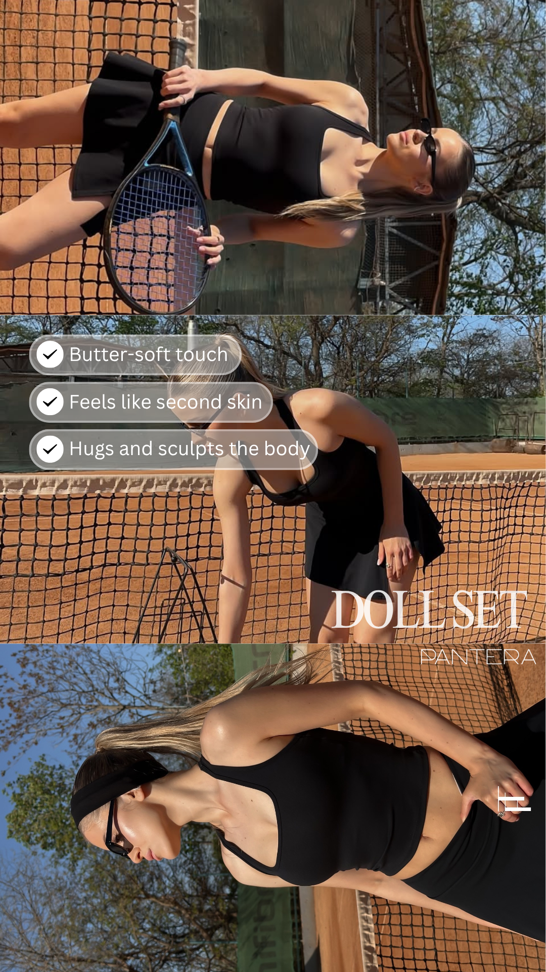 Doll High-Waist Sports Skort in Black