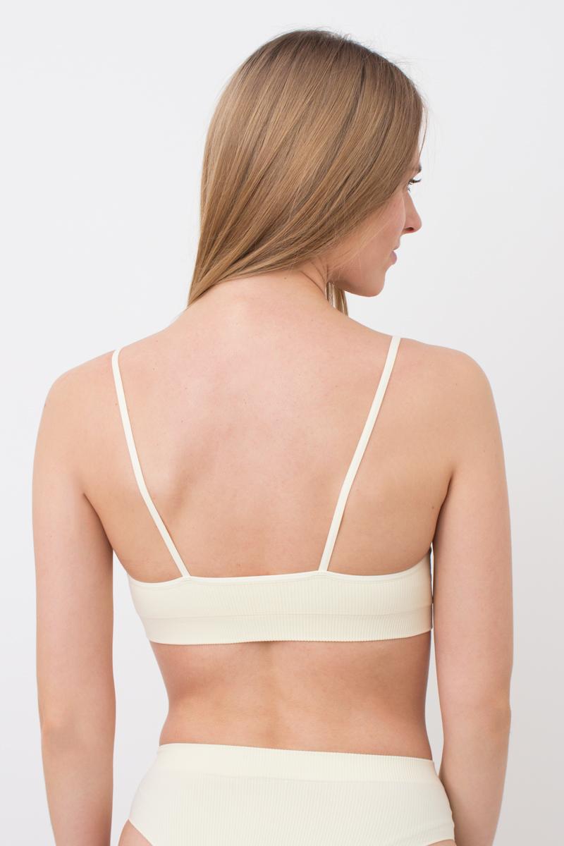 Seamless Ribbed Cami Bra in Vanilla