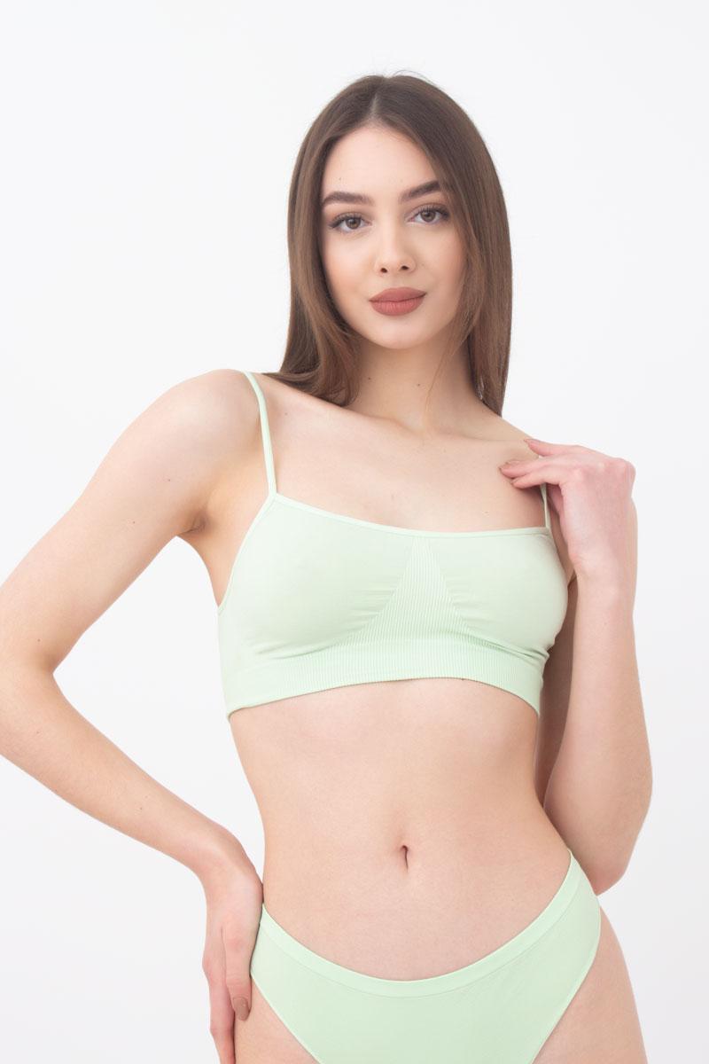 Seamless Cami Bra in Green Ash