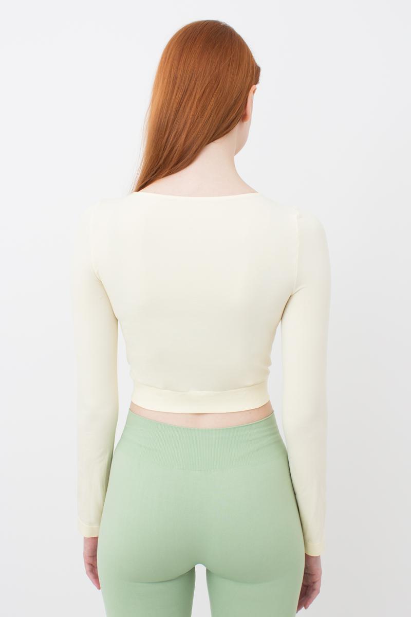 Seamless Cropped Long Sleeve Top in Vanilla