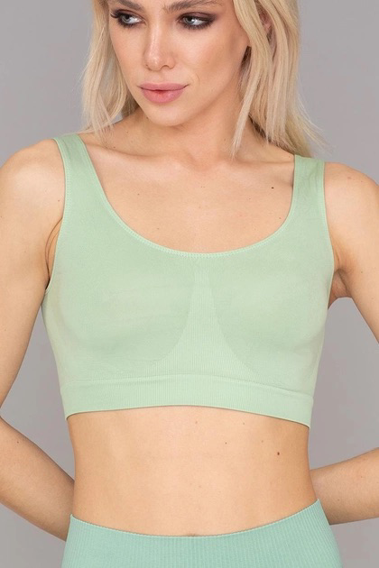 Seamless Activewear Set: Bra & Leggings in Mint-Green
