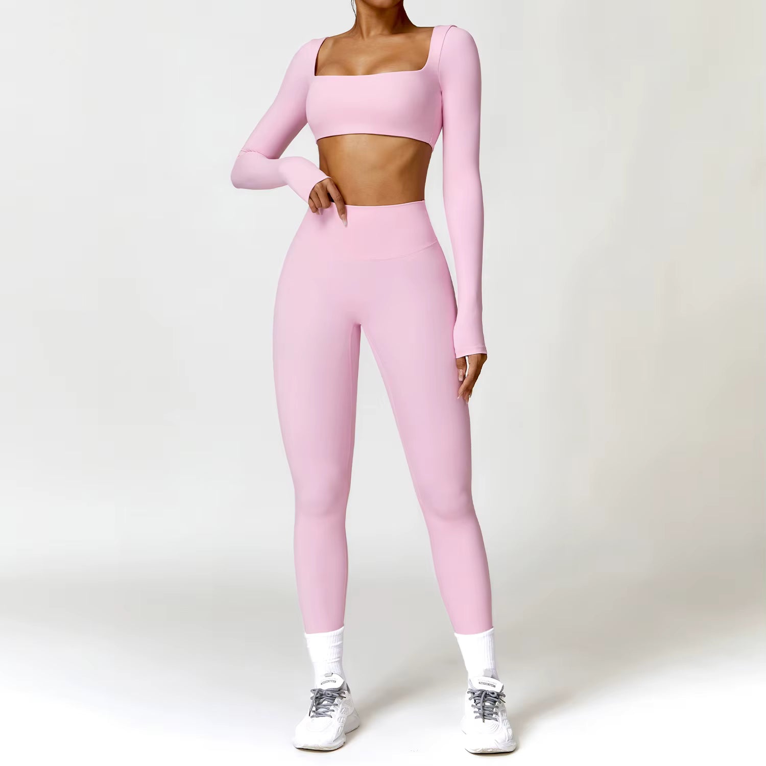 Femme High-Waist Scrunch Leggings in Baby Pink