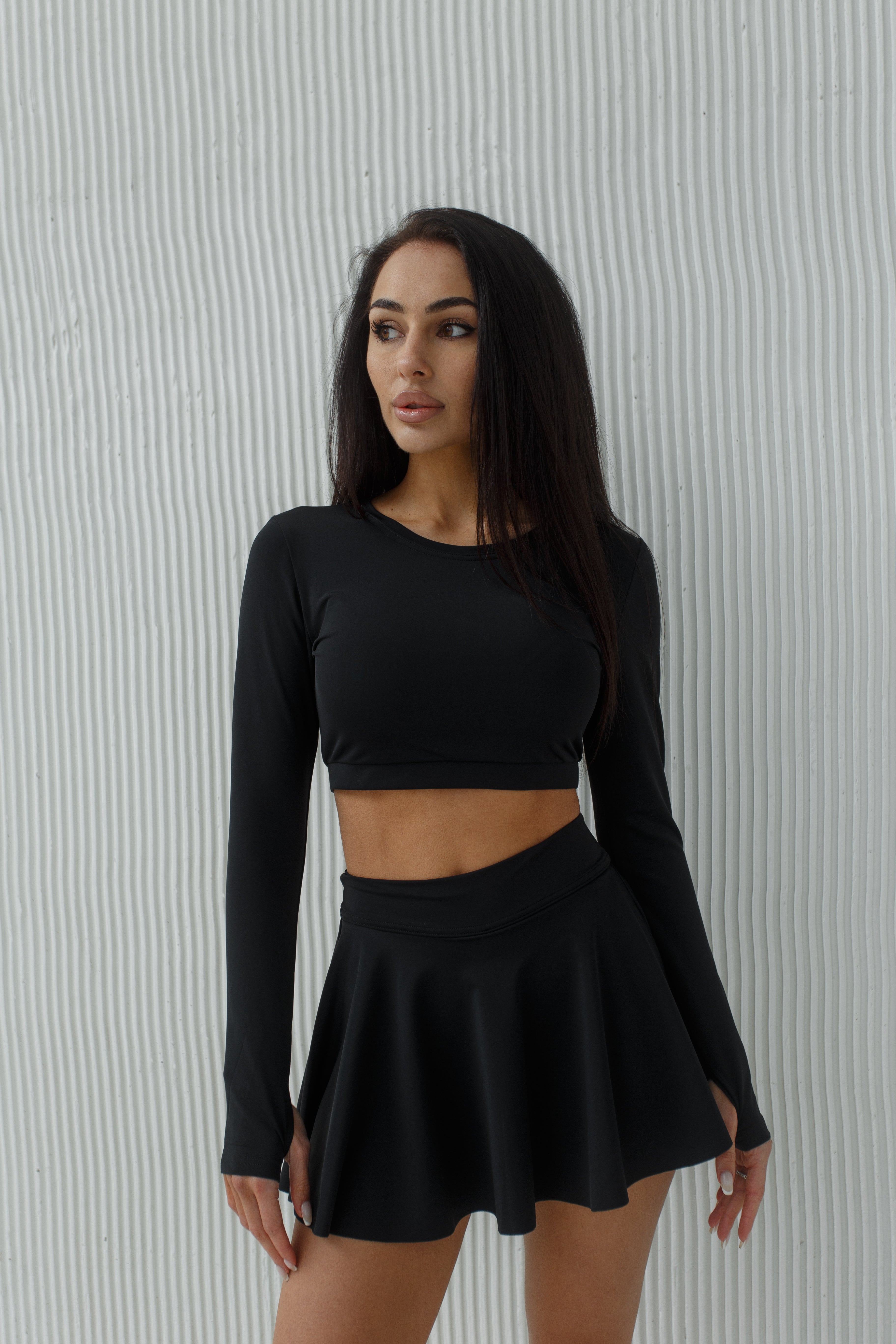 Galaxy Circle Mini Skirt in Black