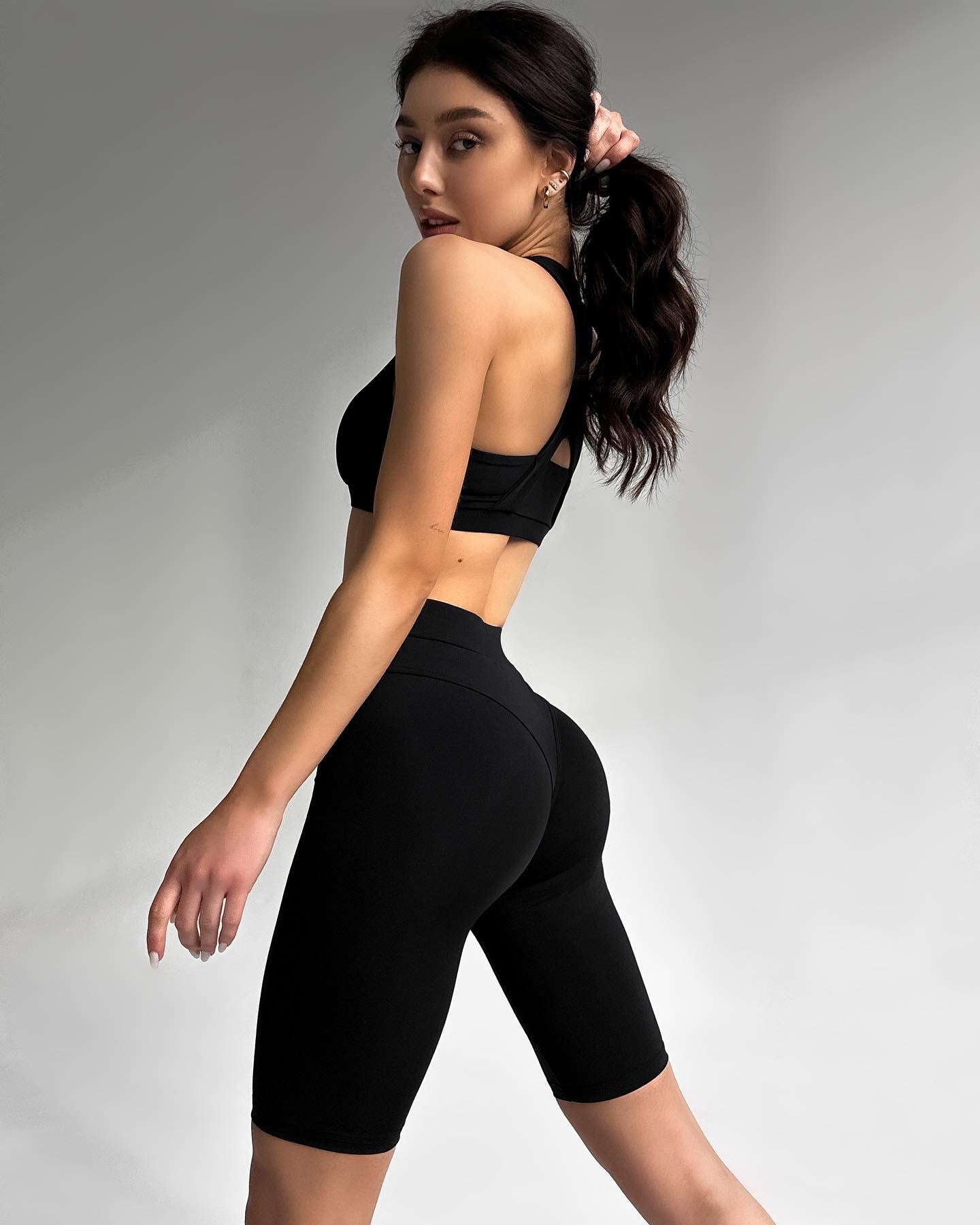 GalaxyS Racerback Sports Bra in Black