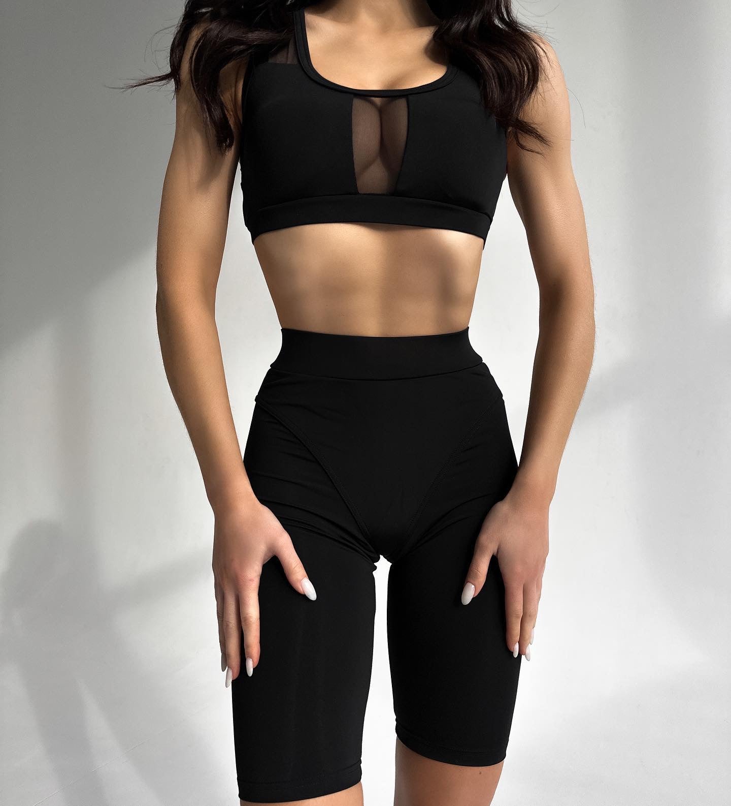 GalaxyX Mesh Insert Sports Bra in Black