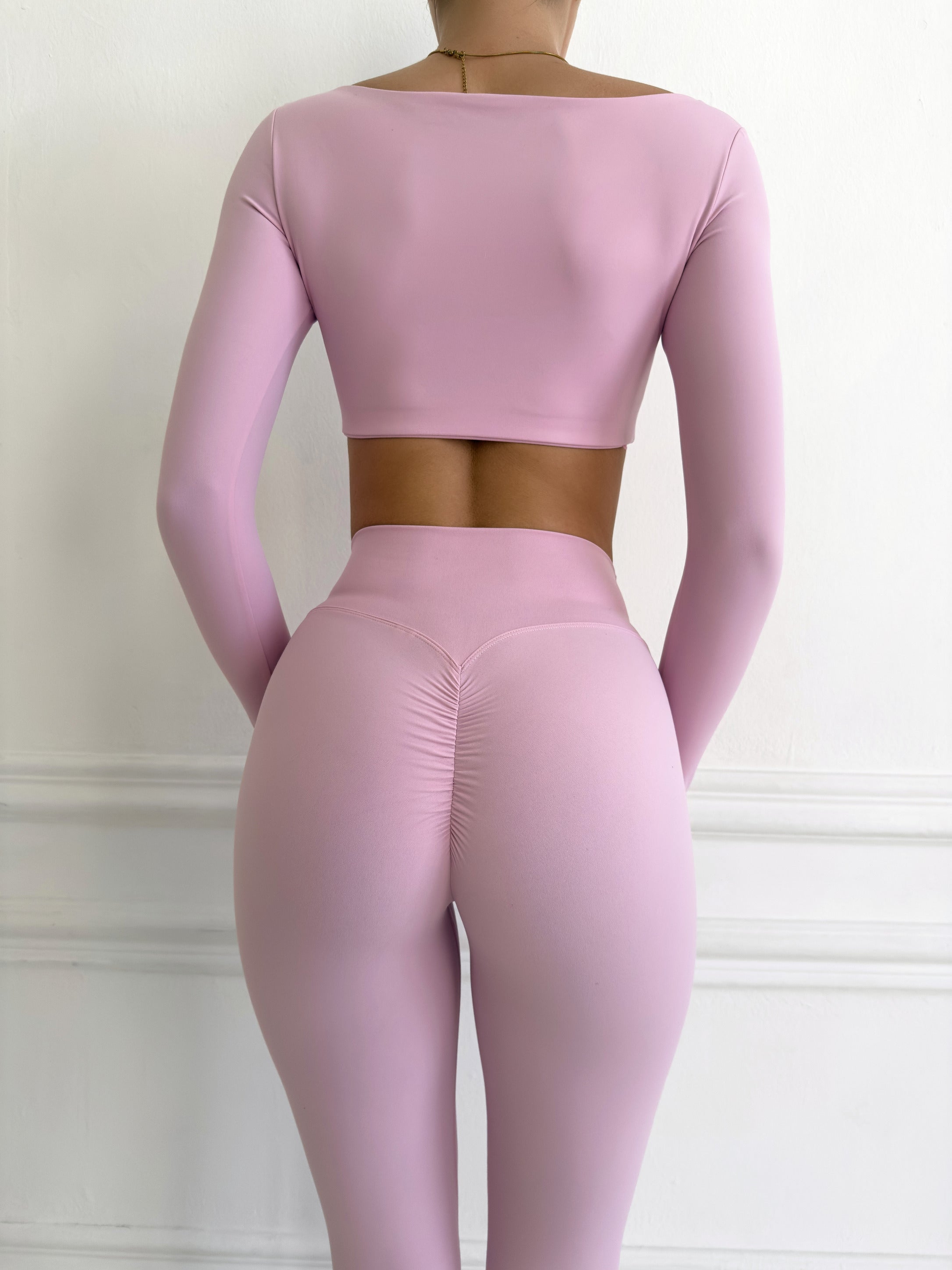 Femme High-Waist Scrunch Leggings in Baby Pink